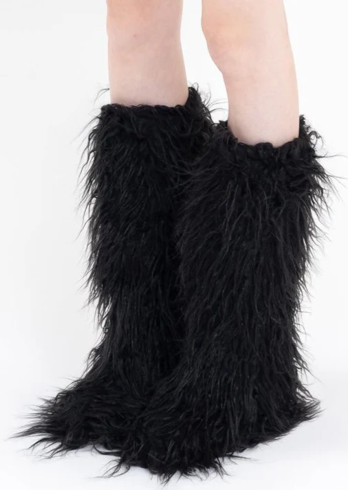Black LONG FUR BOOTS - Image 2