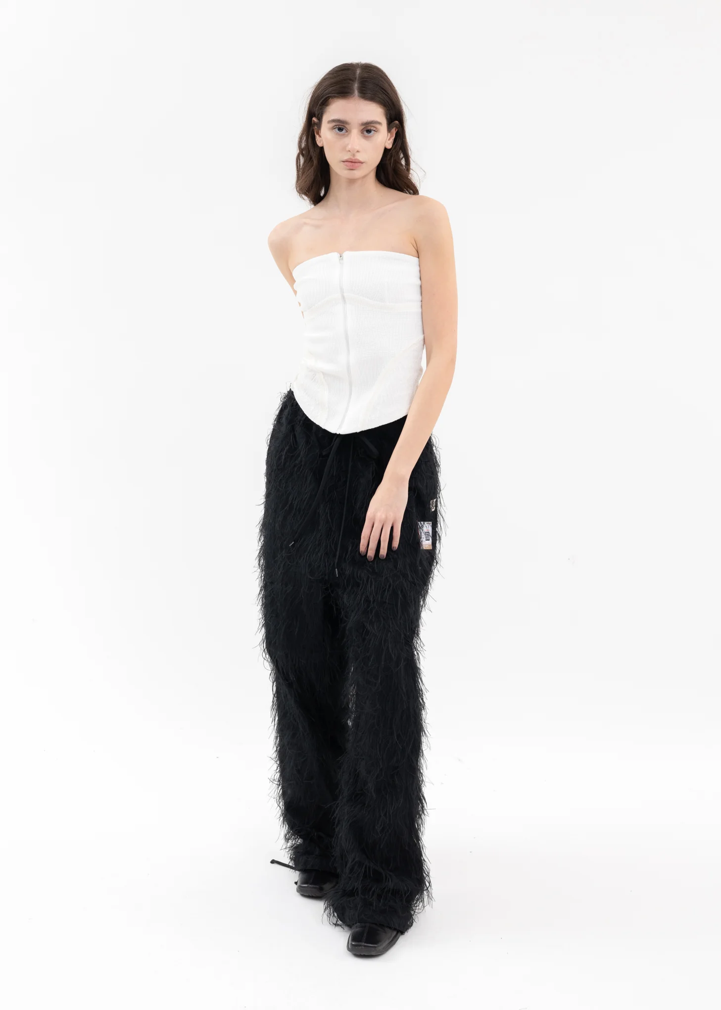 Black Long Shaggy Trousers - Image 6