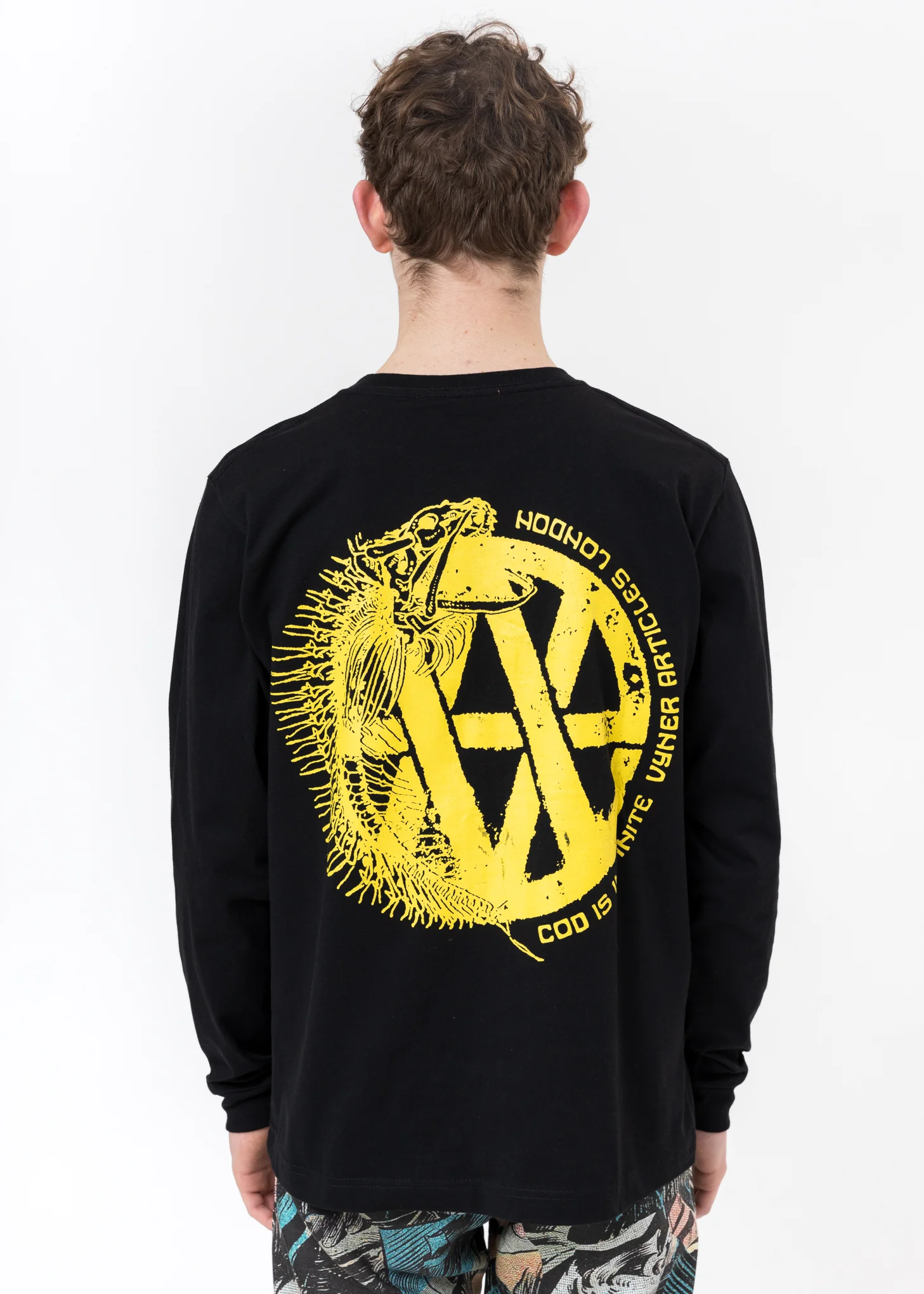 Black Long Sleeve - Fishbone Print - Image 2