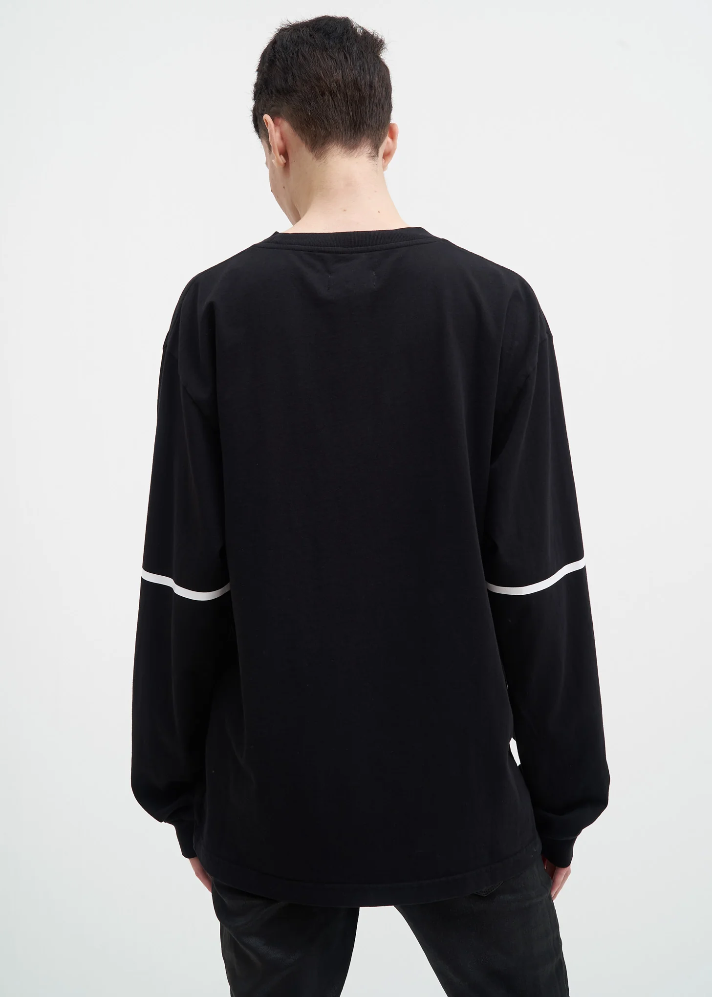 Black Long Sleeve Lines Tee - Image 3