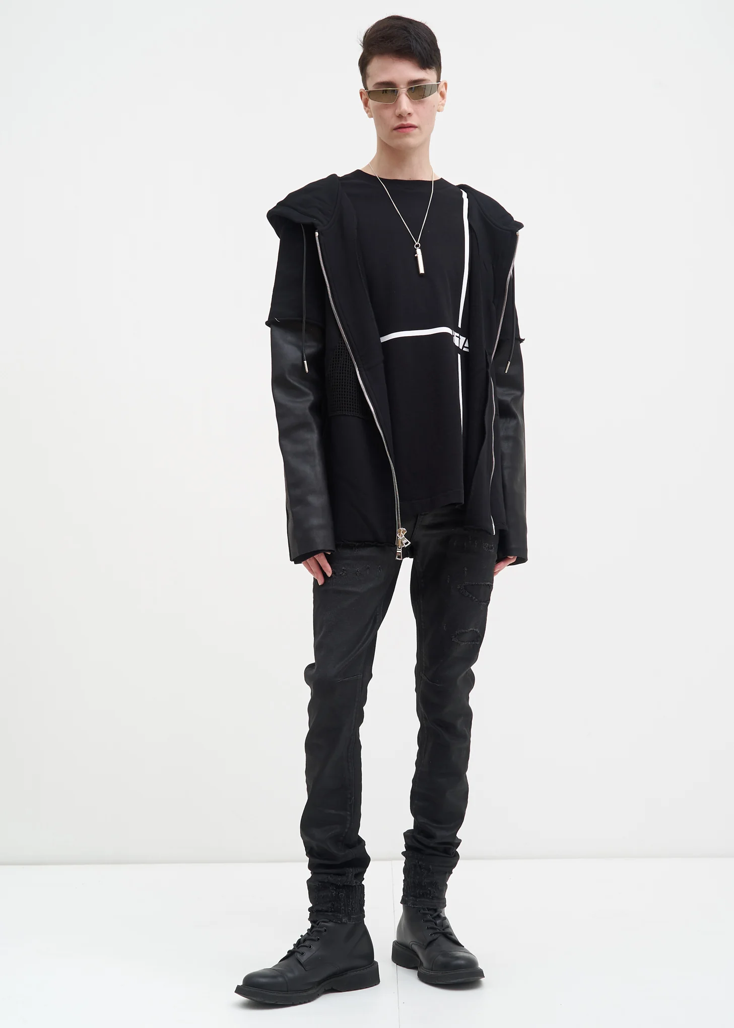 Black Long Sleeve Lines Tee - Image 4