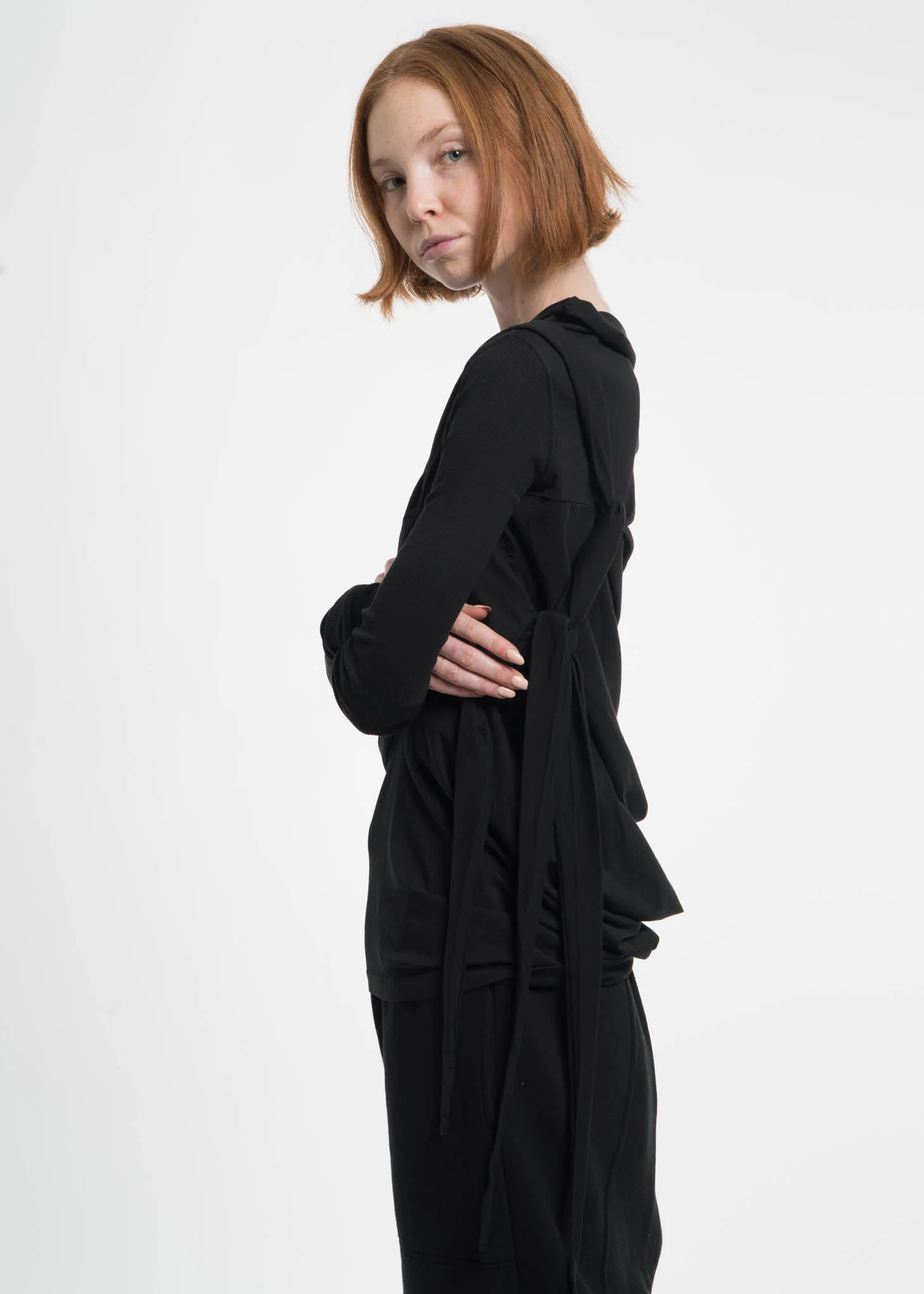 Black Long Sleeve Tie T-Shirt - Image 4