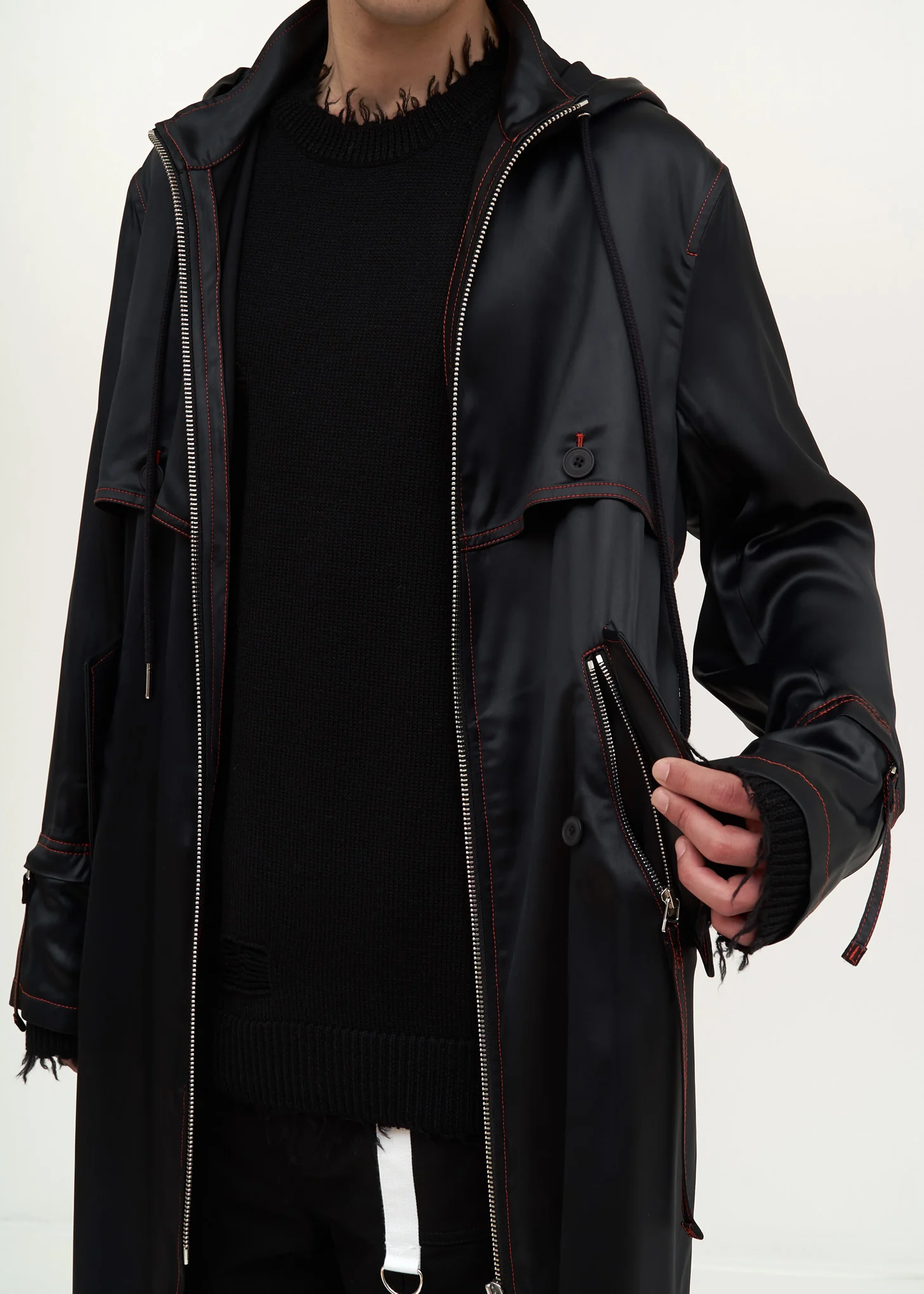 Black Long Windbreaker - Image 2