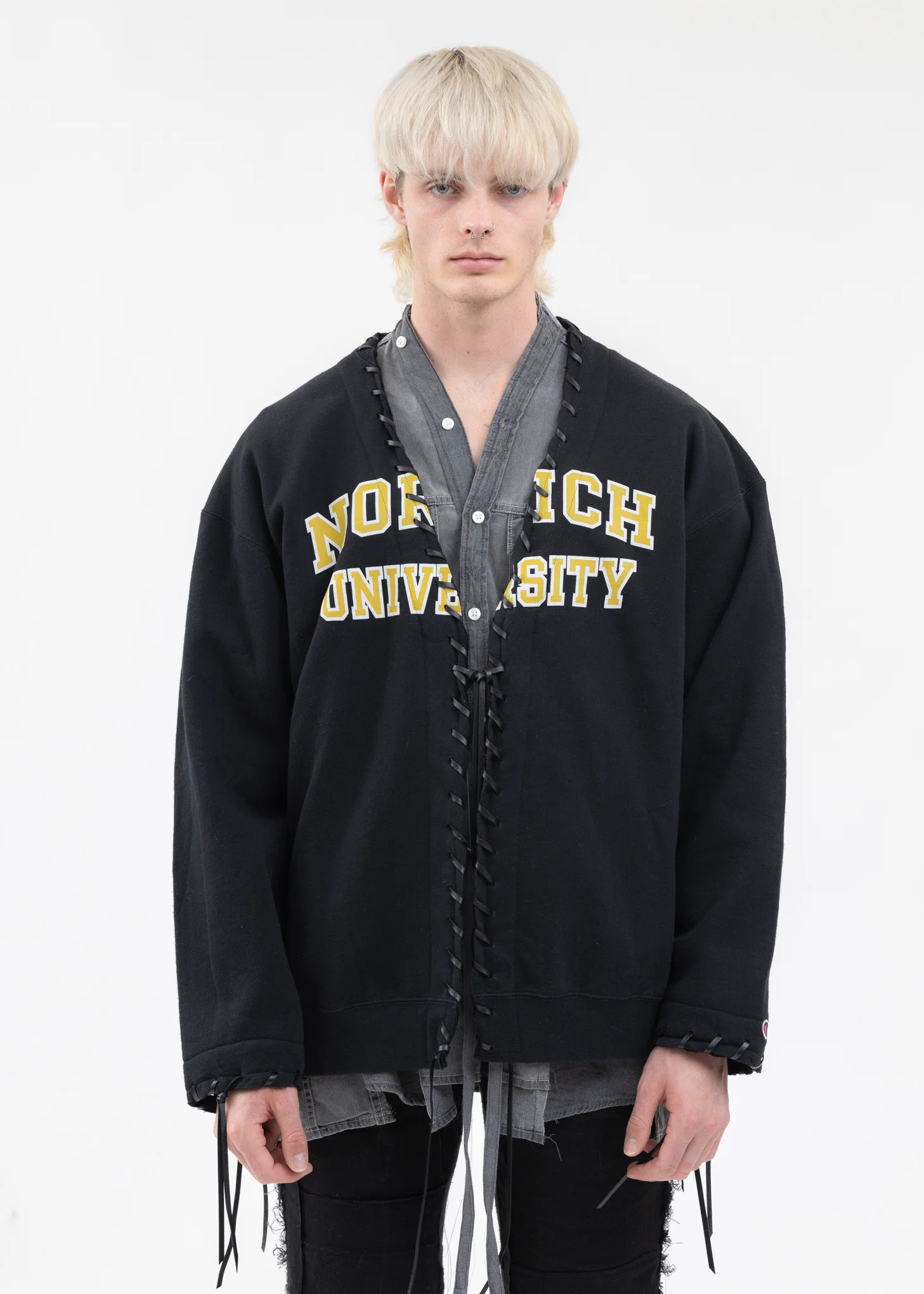 Black Looping College Sweat -Style 1