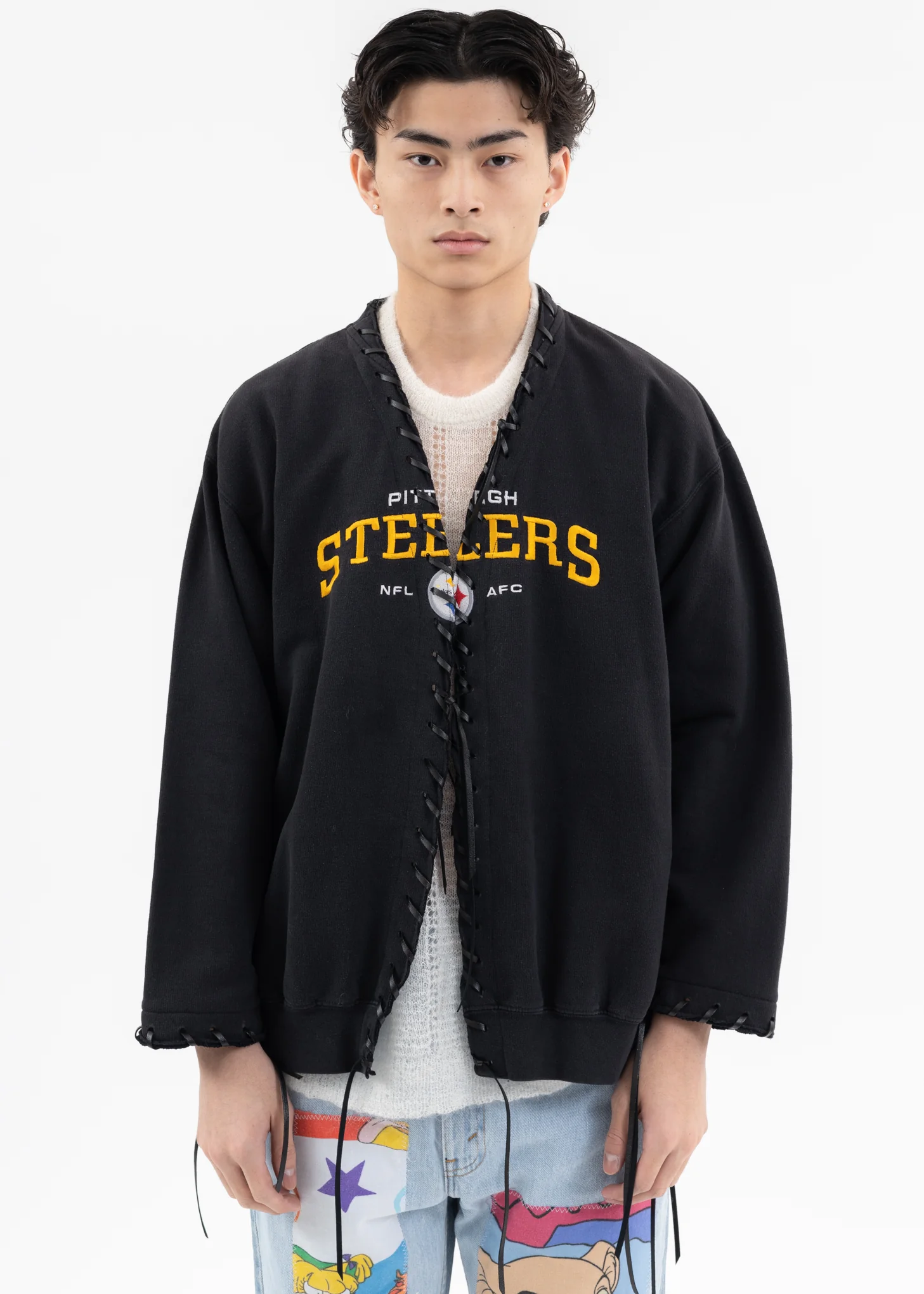 Black Looping College Sweat -Style D