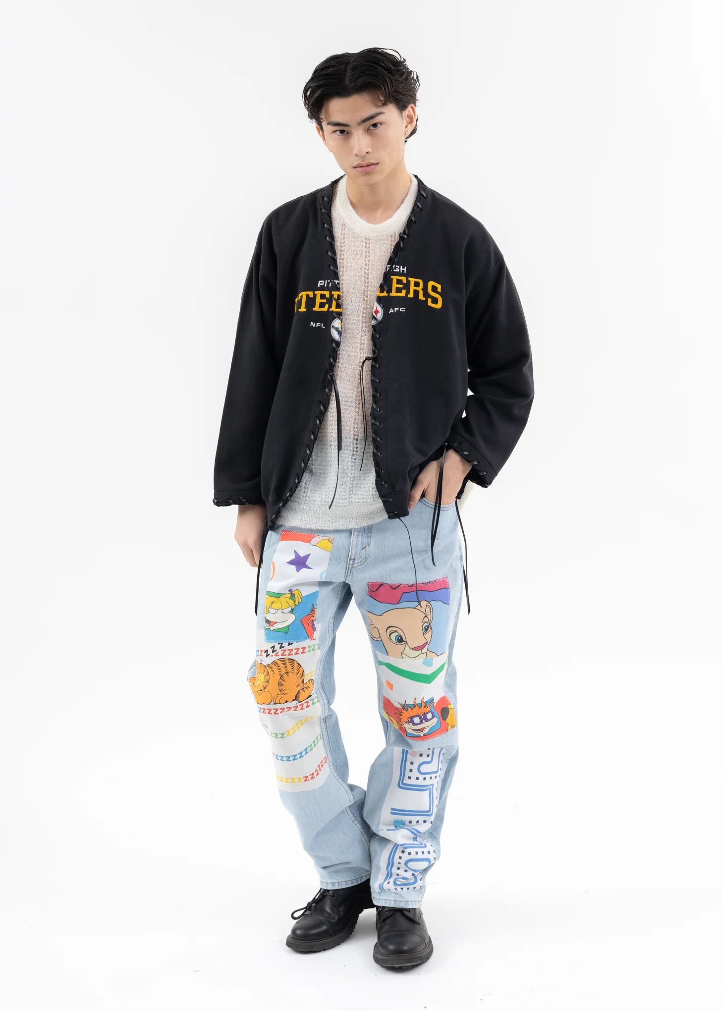 Black Looping College Sweat -Style D - Image 6