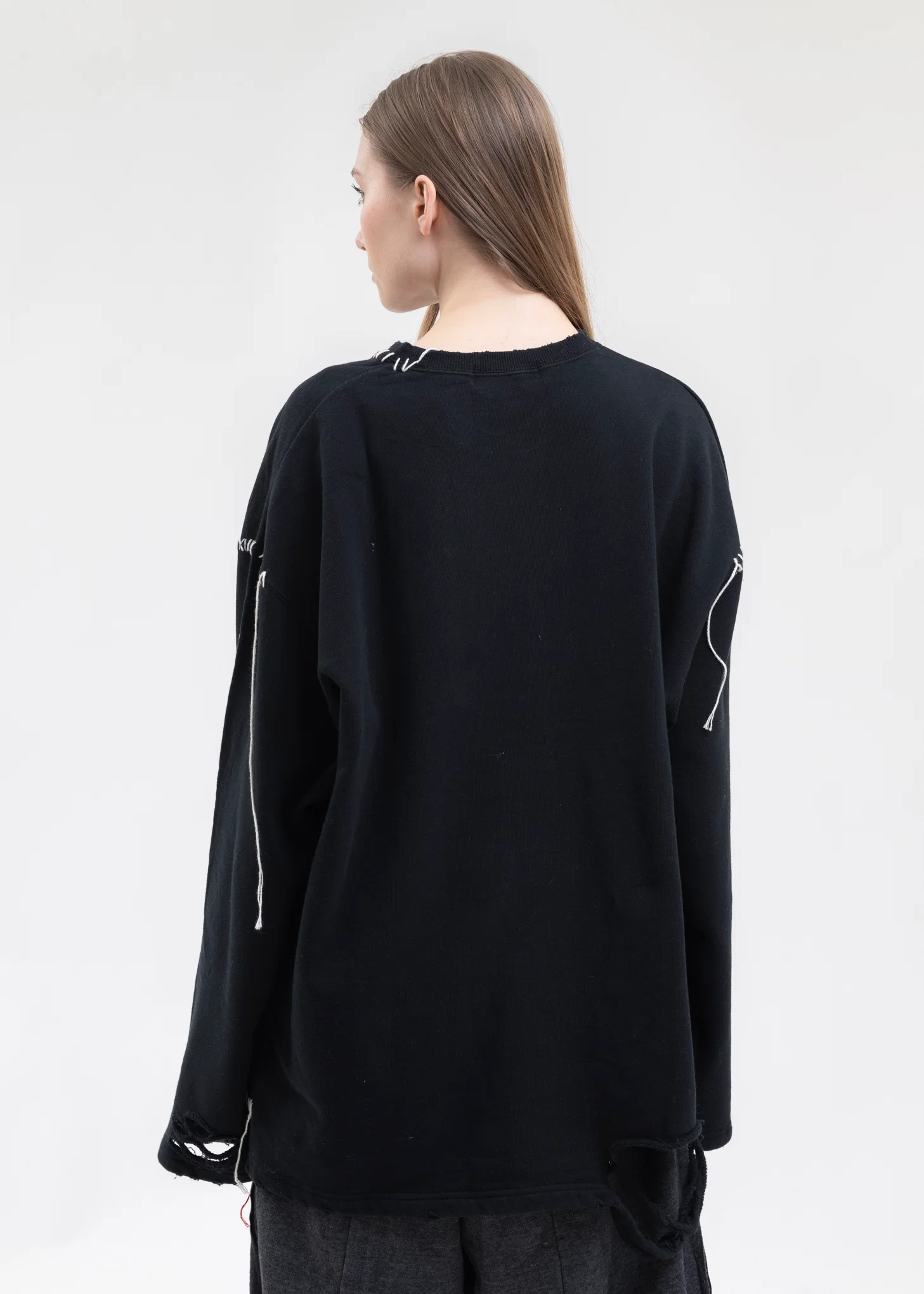 Black LOOPING DAMAGE SWEAT - Image 4