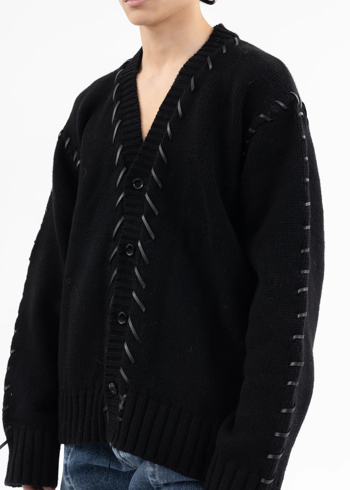 Black LOOPING KNIT CARDIGAN - Image 2