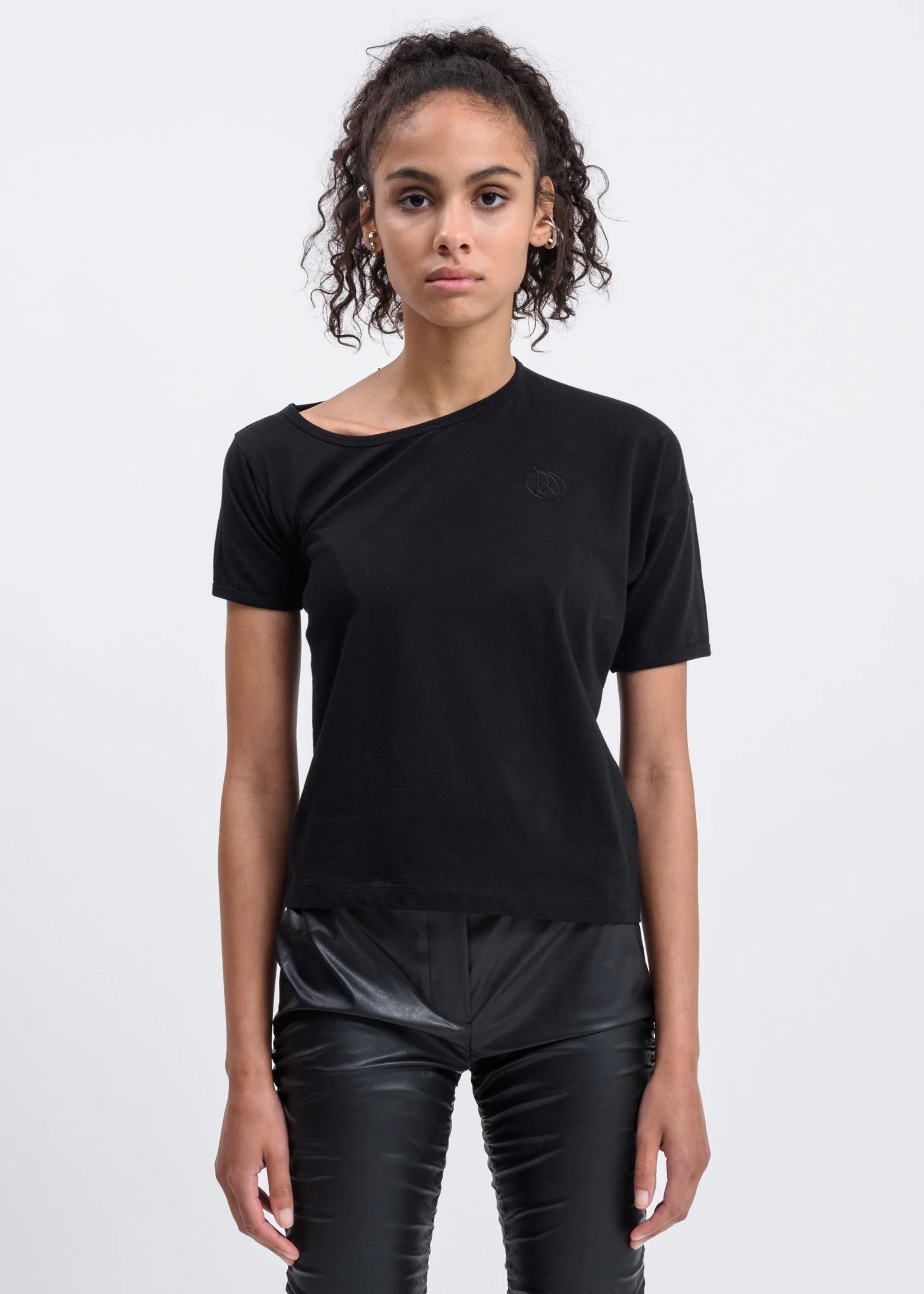 Black Lopsided T-Shirt