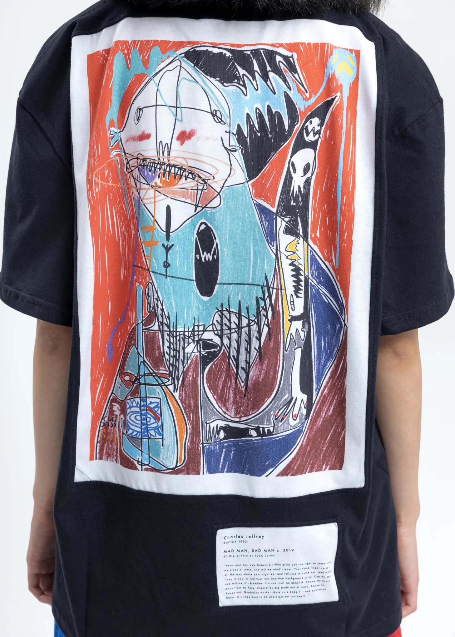 Black Loverboy Art Gallery with Embroidery T-Shirt - Image 2