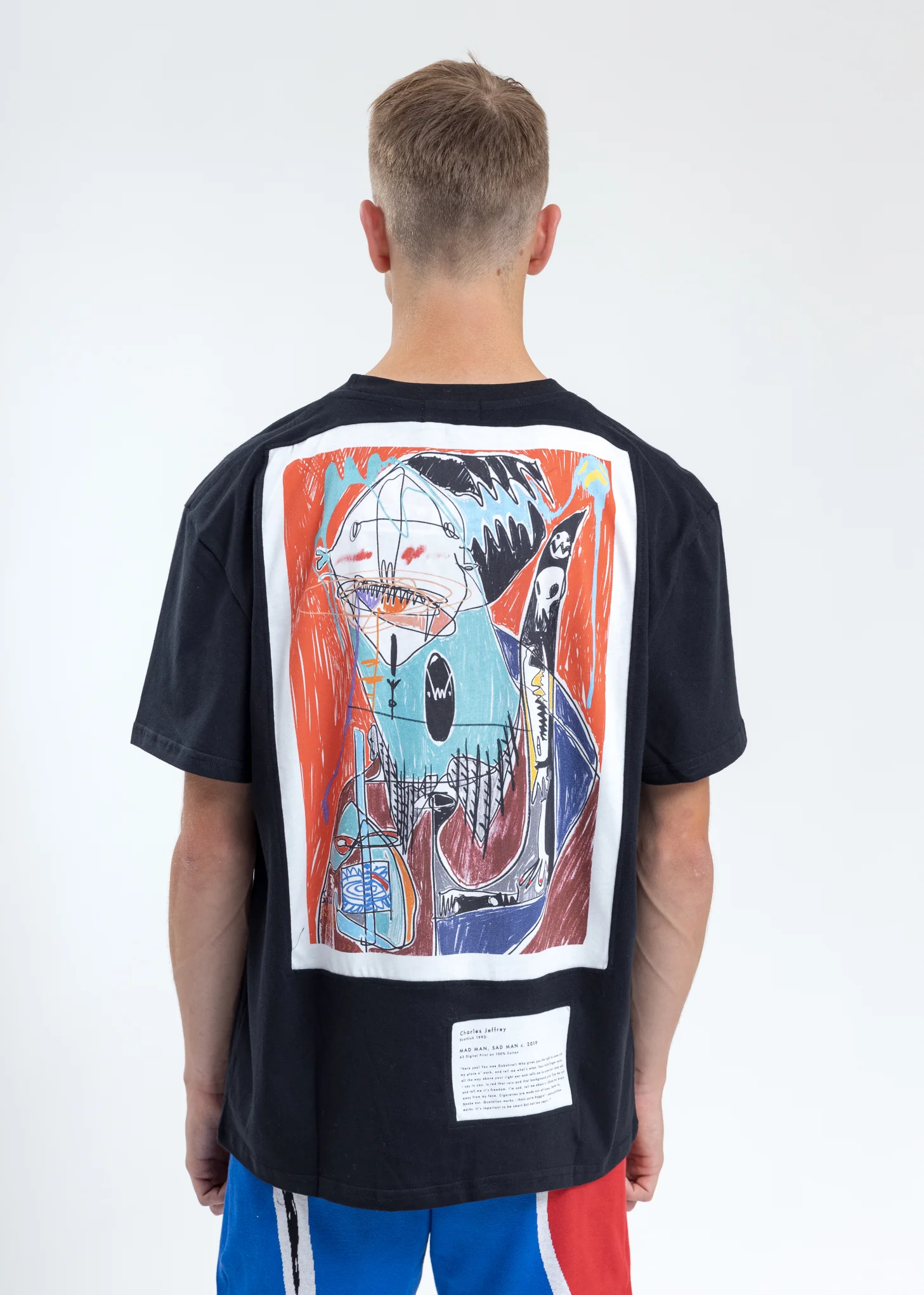 Black Loverboy Art Gallery with Embroidery T-Shirt - Image 5