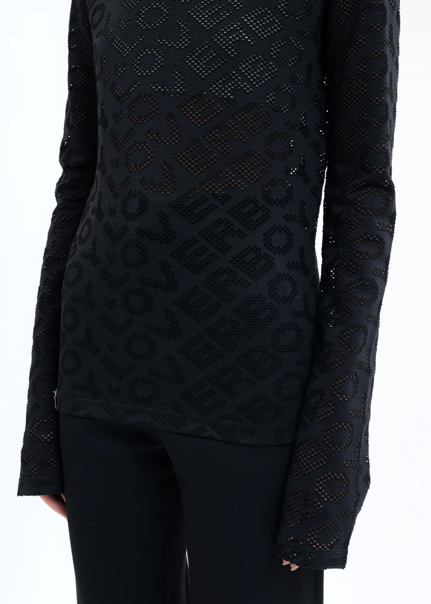 Black LOVERBOY Mesh Long Sleeve - Image 4