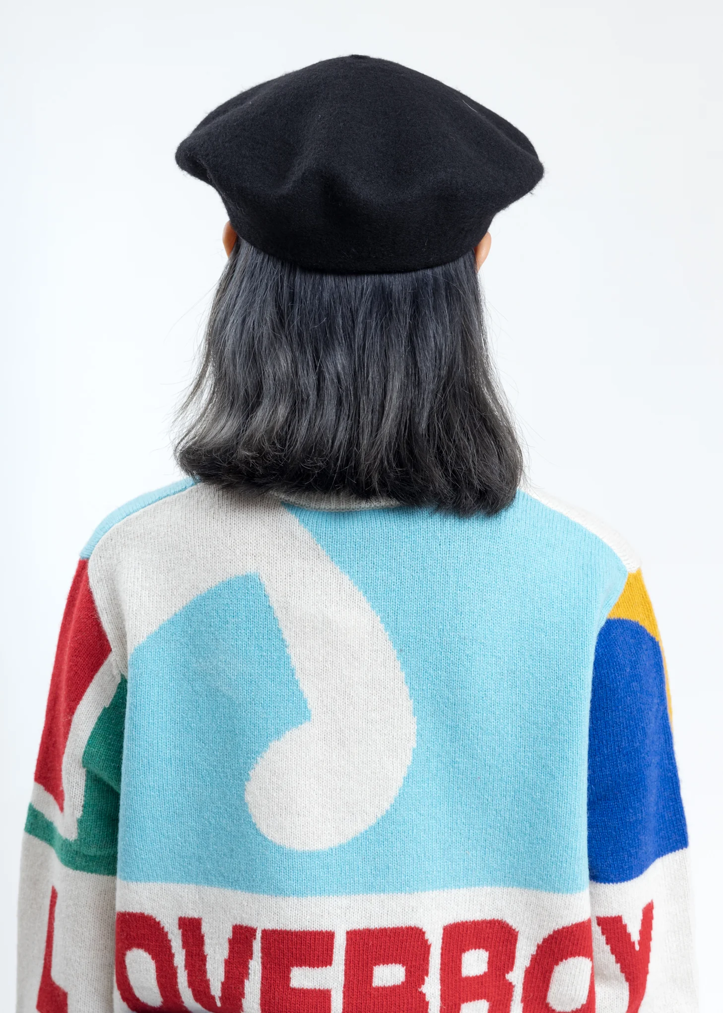 Black Loverboy Patch Beret - Image 3