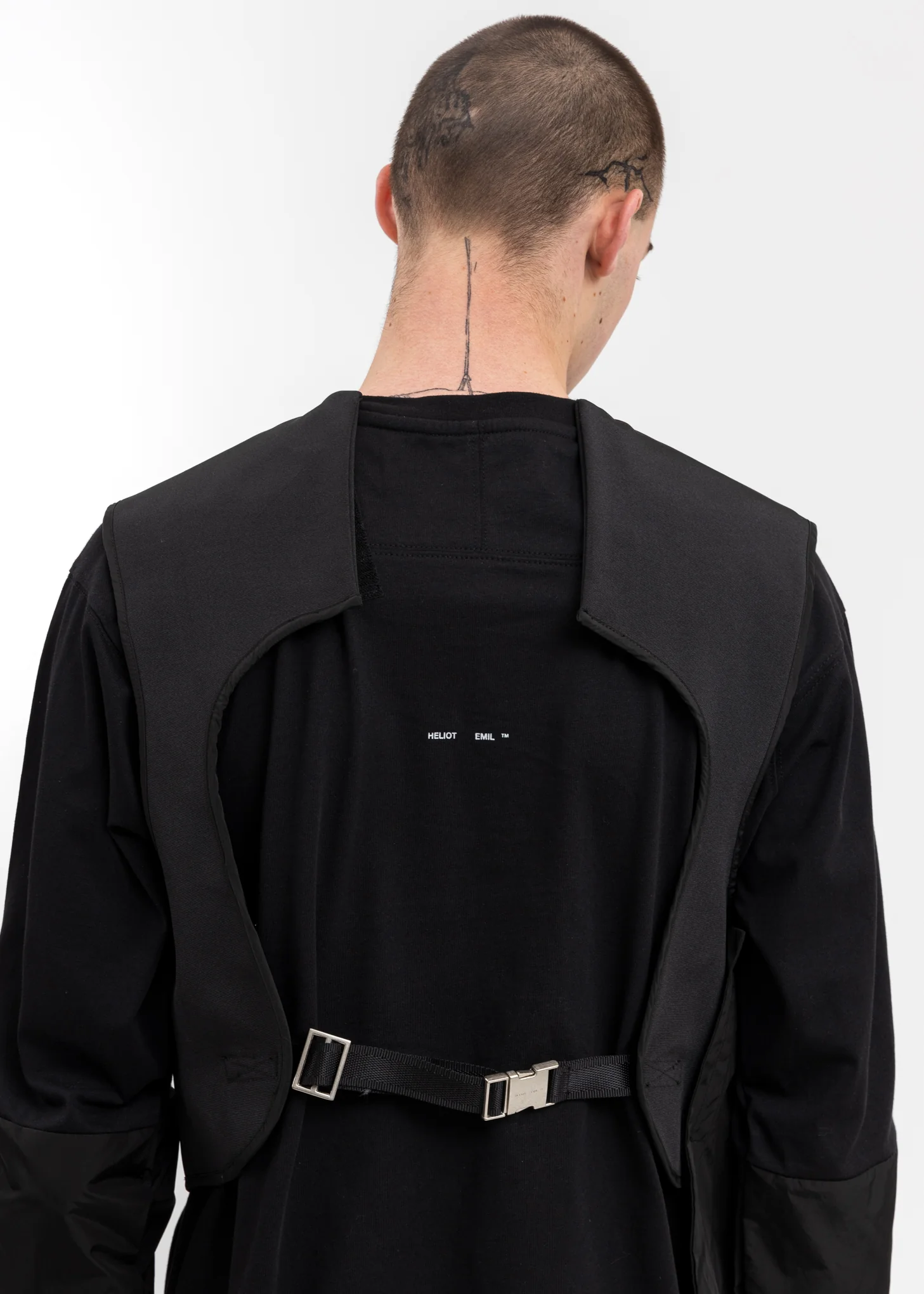 Black LS Shirt w Layered Vest - Image 3