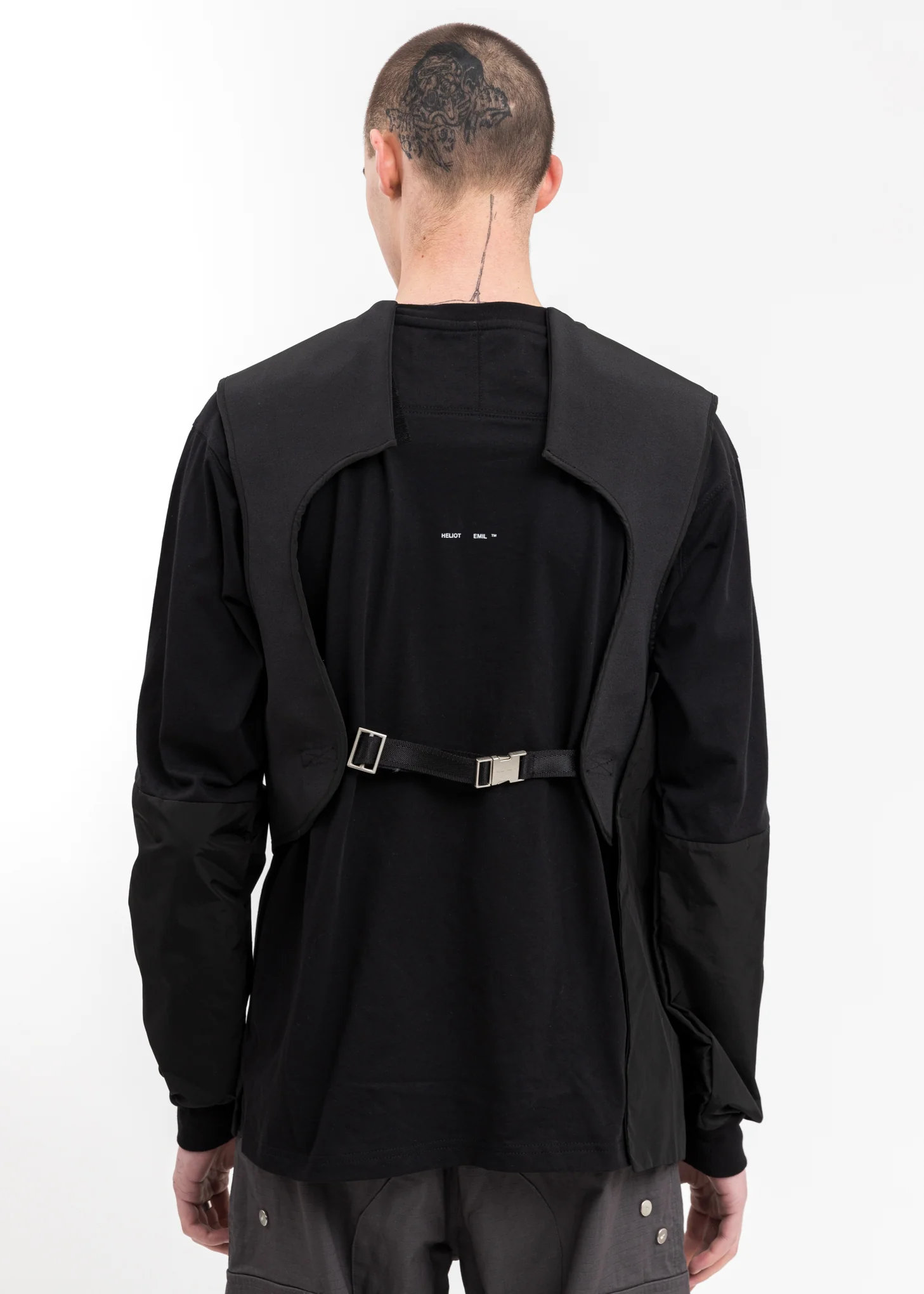 Black LS Shirt w Layered Vest - Image 5