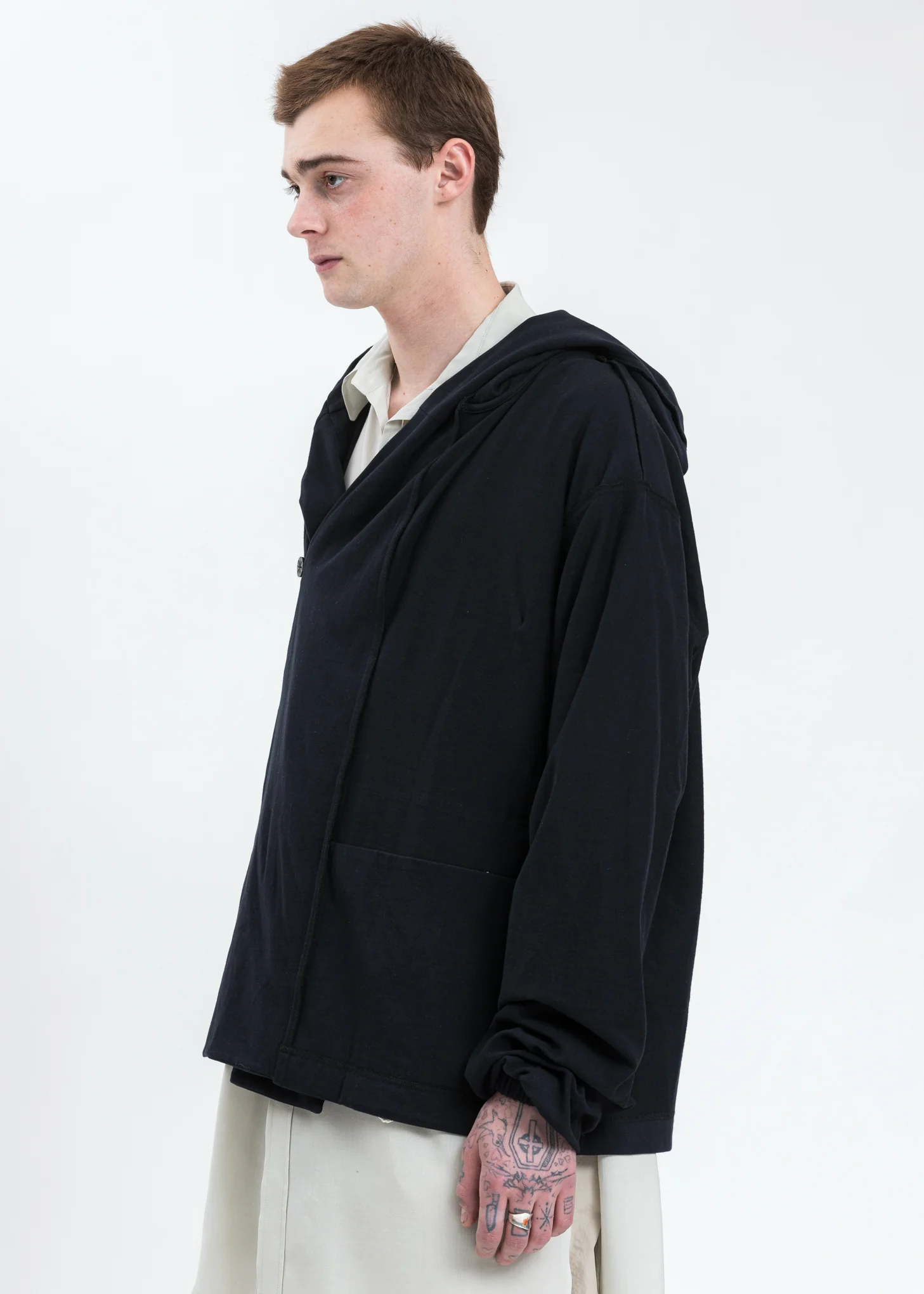 Black Macrame Reversible Hoodie - Image 10