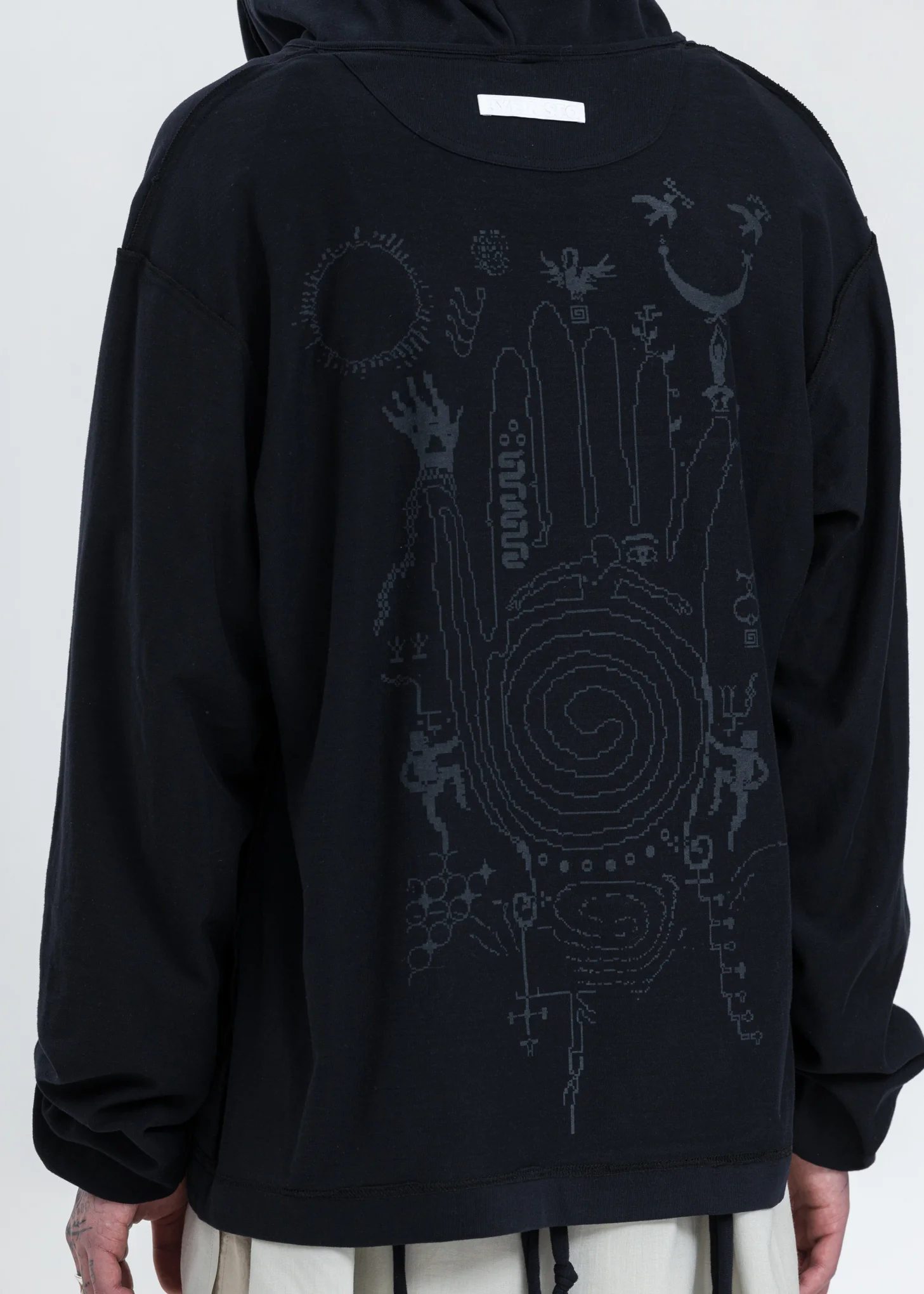 Black Macrame Reversible Hoodie - Image 12