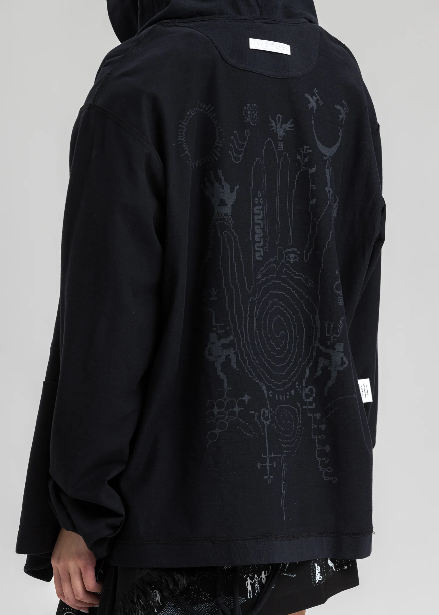 Black Macrame Reversible Hoodie - Image 9