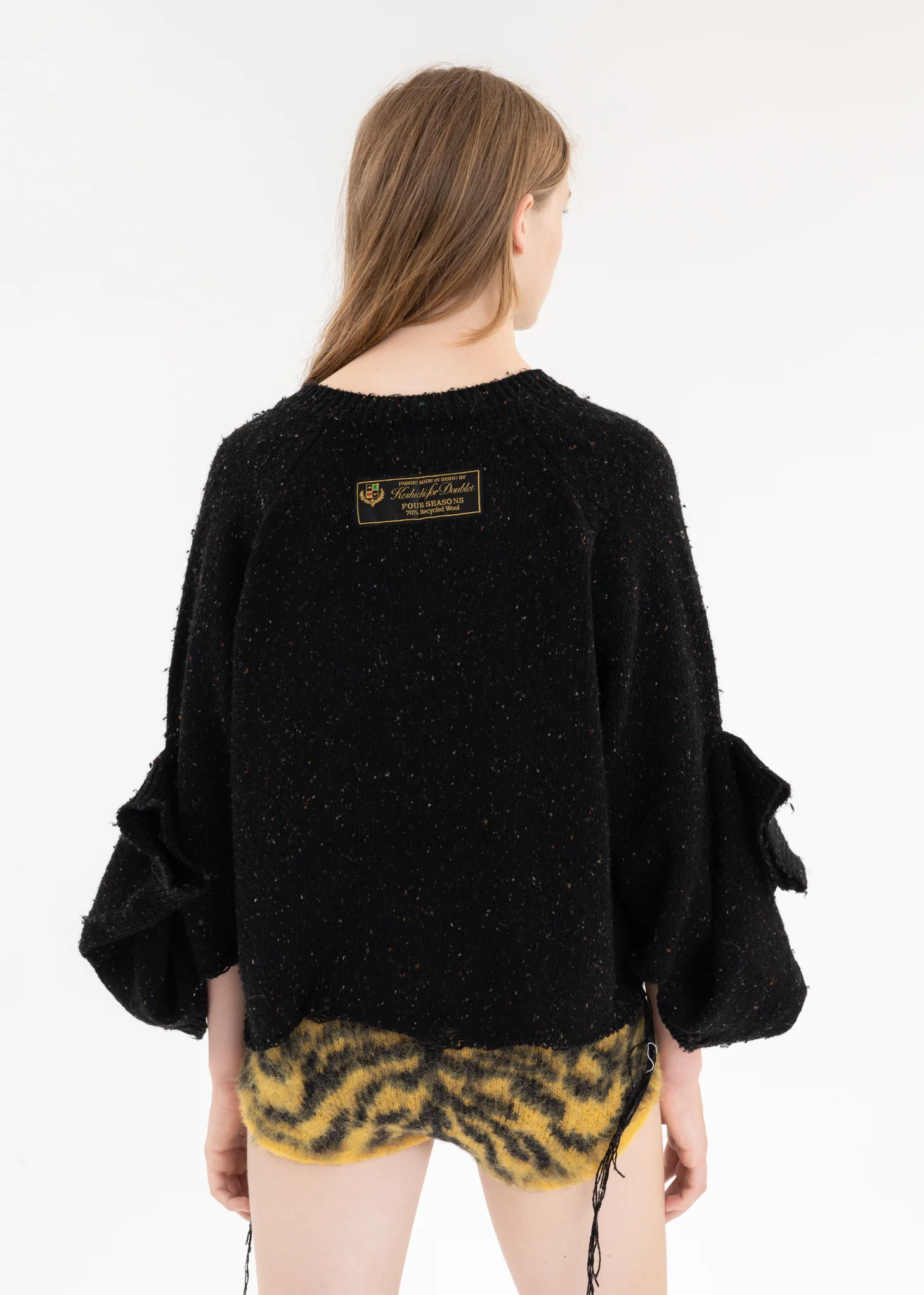 Black MAGNET ATTACHED KNIT PULLOVER - Image 4