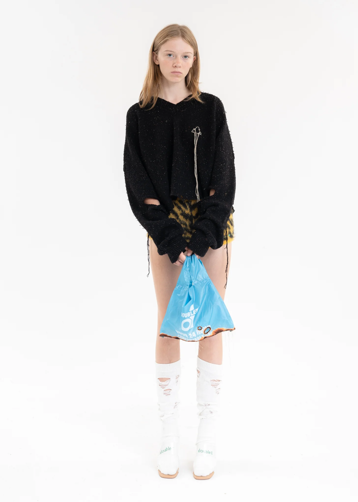 Black MAGNET ATTACHED KNIT PULLOVER - Image 8