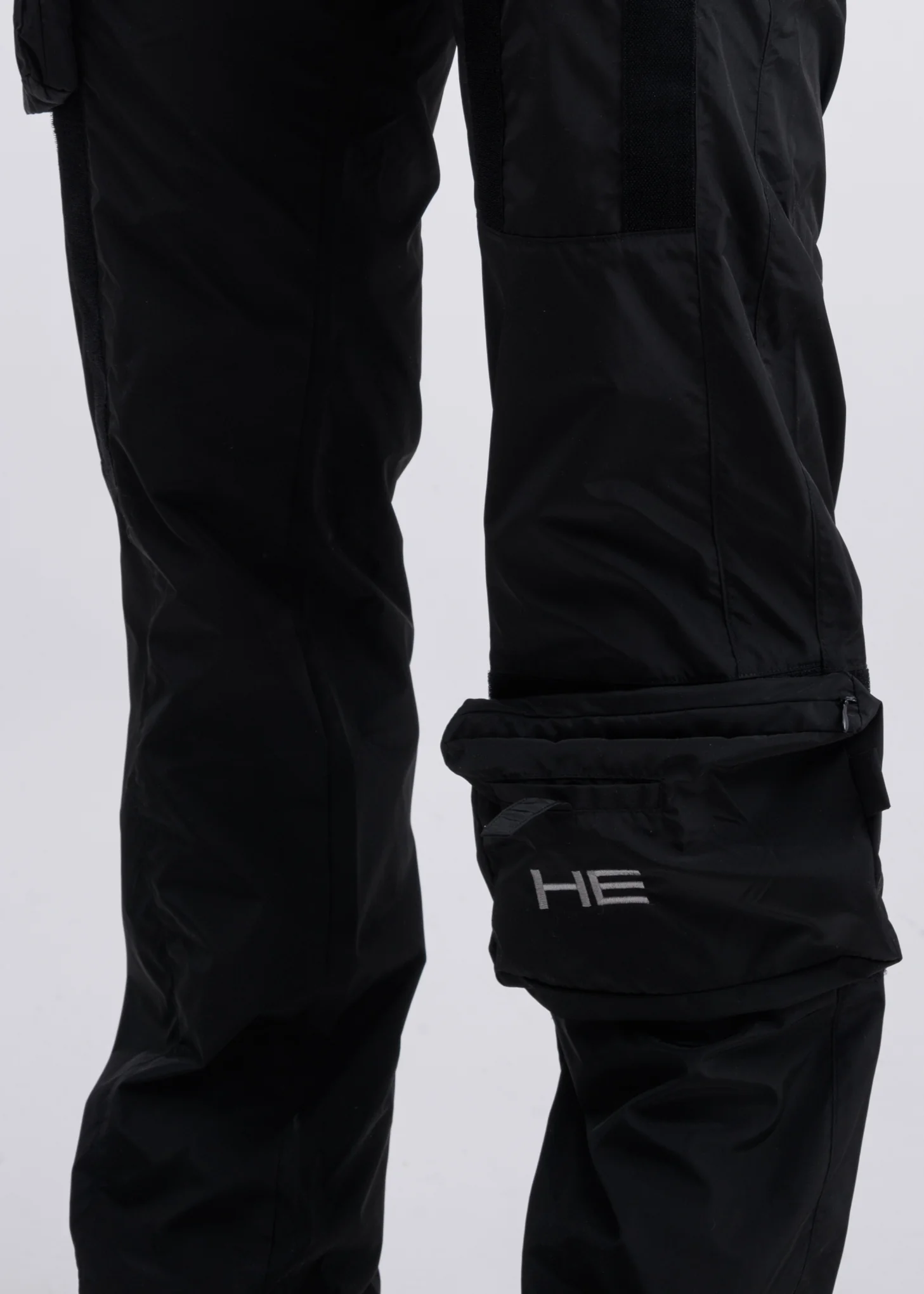 Black Velcro Cargo Pants - Image 3