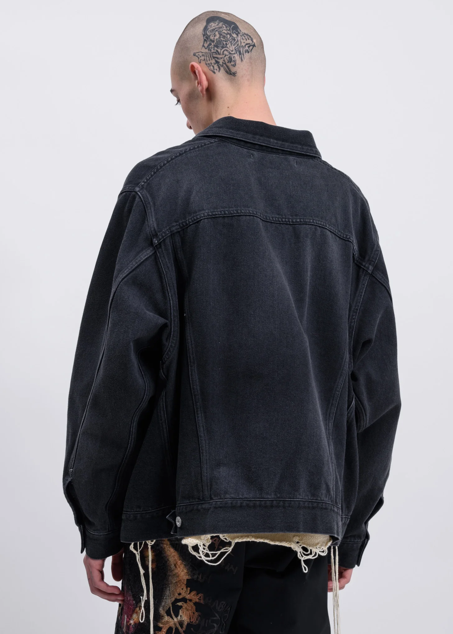 Black Marionette Silk Denim Jacket - Image 2