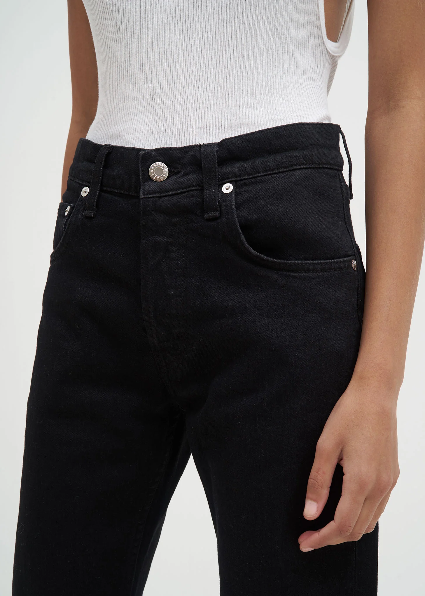 Black Masc Hi Straight Jeans in Black - Image 2