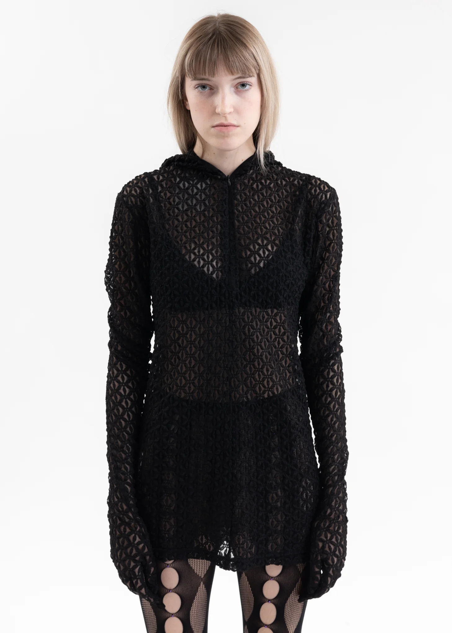 BLACK MASK LACE TIGHT LS T-SHIRT - Image 6