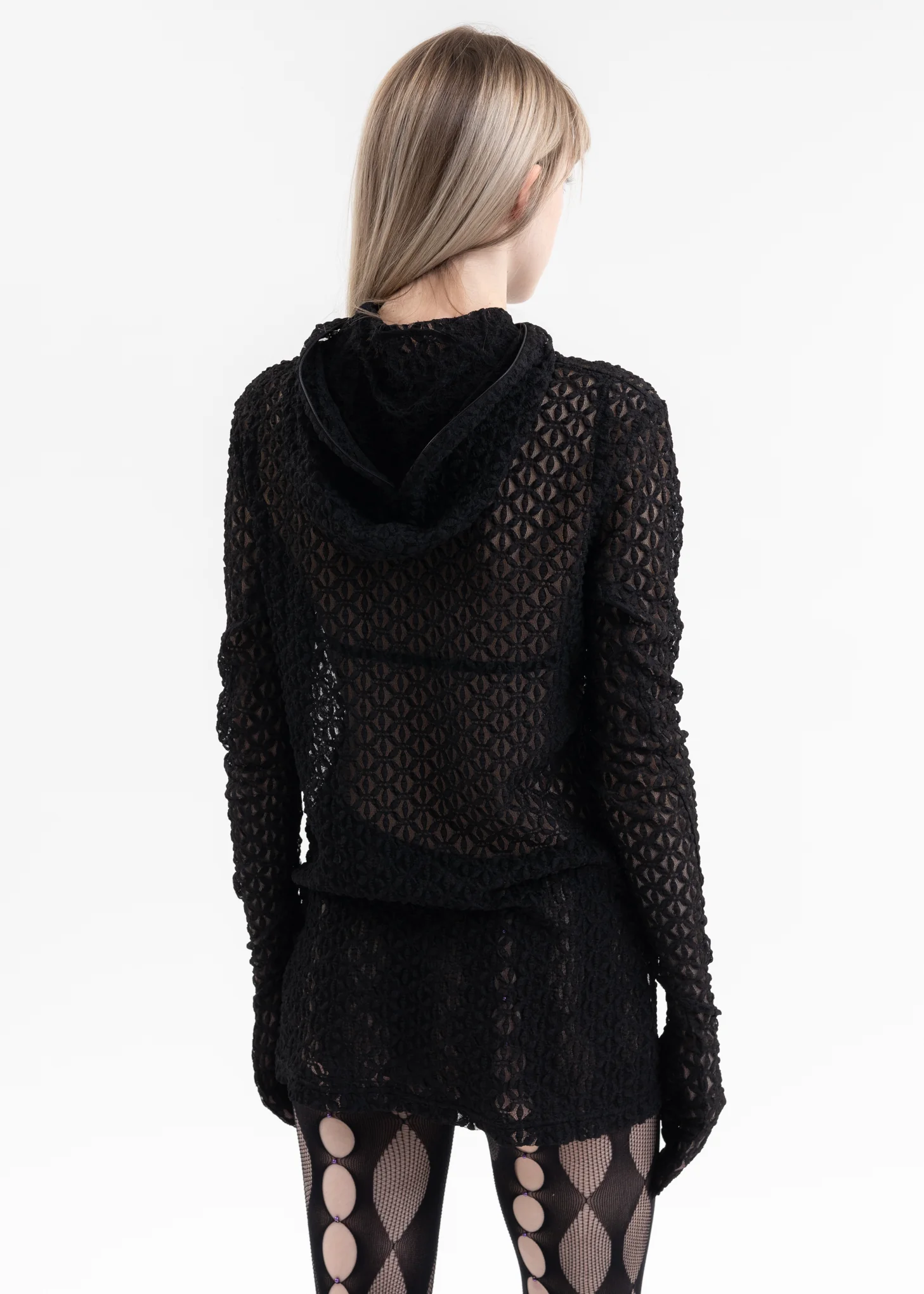 BLACK MASK LACE TIGHT LS T-SHIRT - Image 8