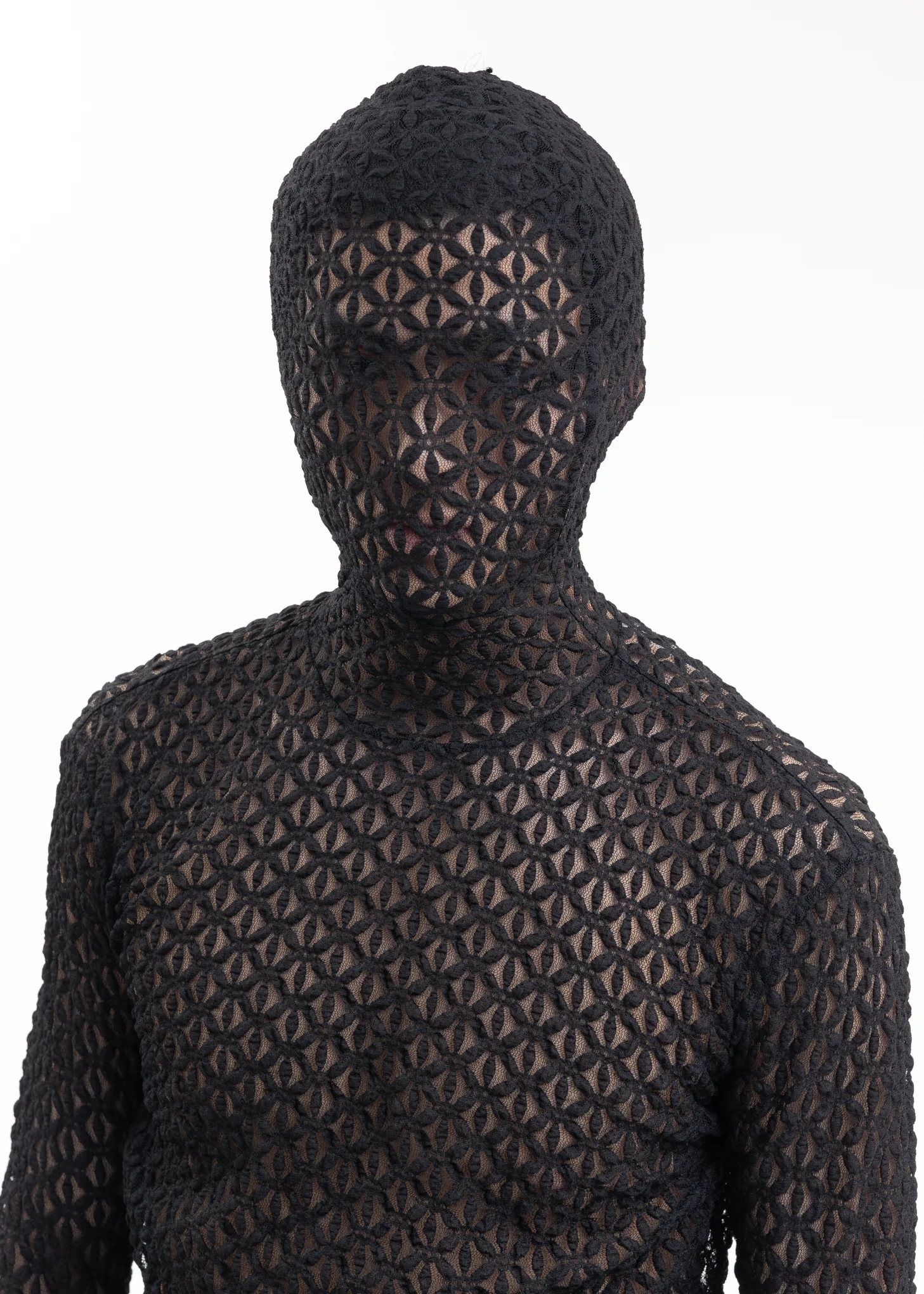 BLACK MASK LACE TIGHT LS T-SHIRT - Image 2