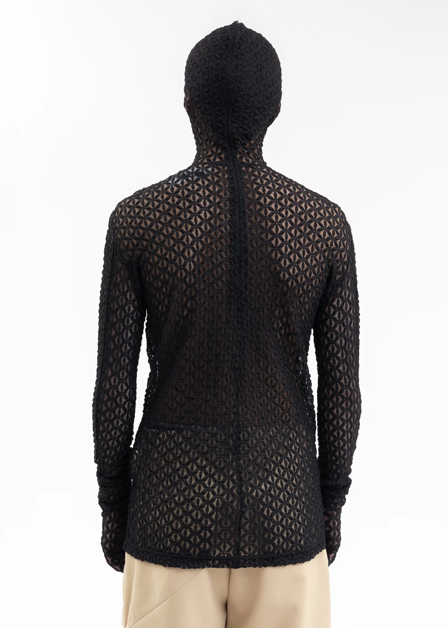 BLACK MASK LACE TIGHT LS T-SHIRT - Image 3