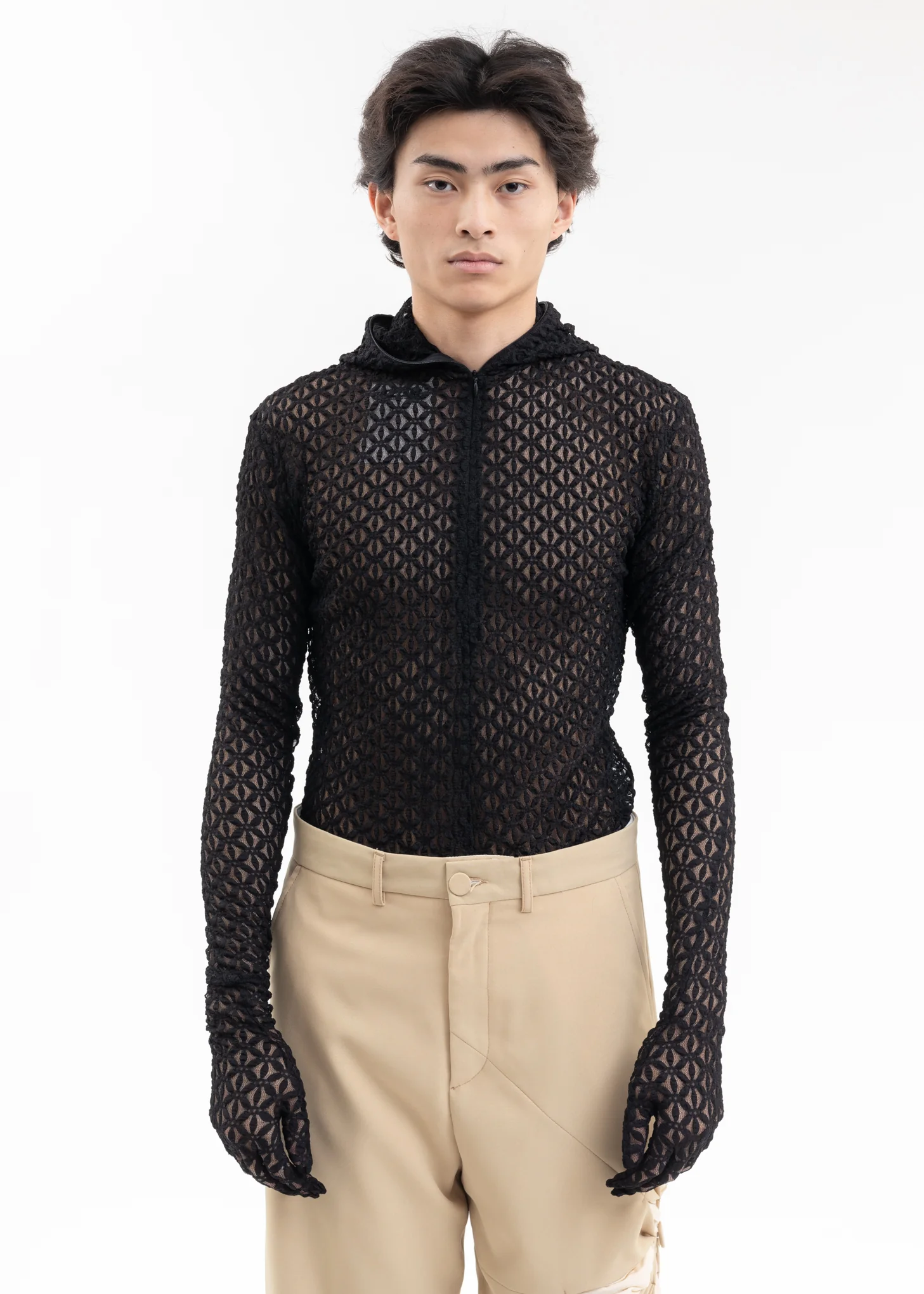 BLACK MASK LACE TIGHT LS T-SHIRT - Image 7