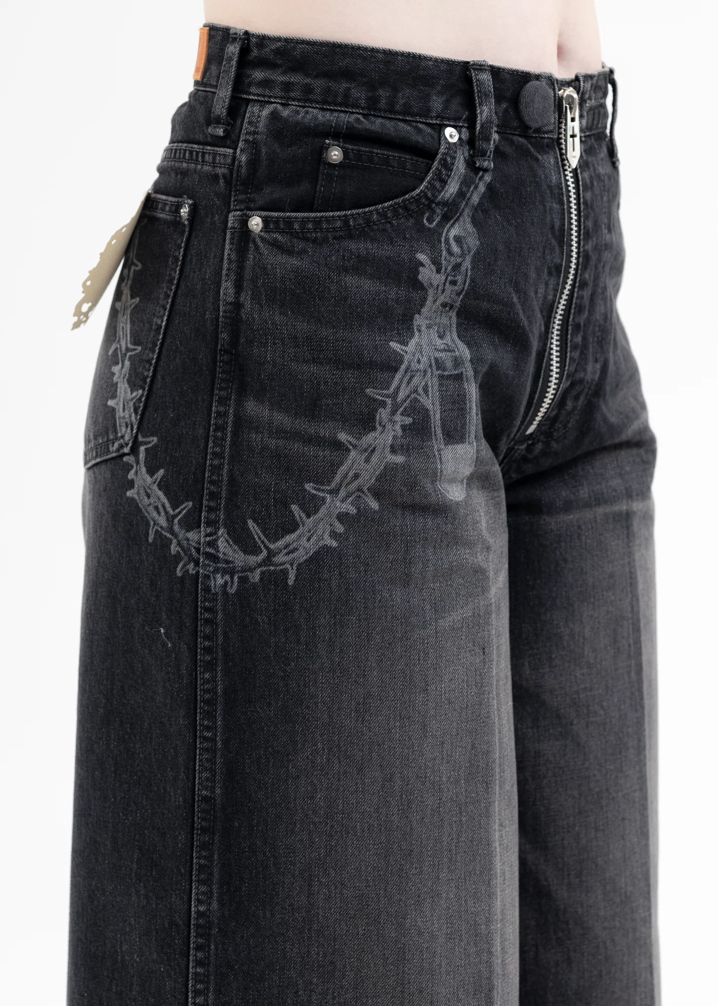 BLACK "MASUBOYS" BAGGY JEANS (FADED) - Image 2