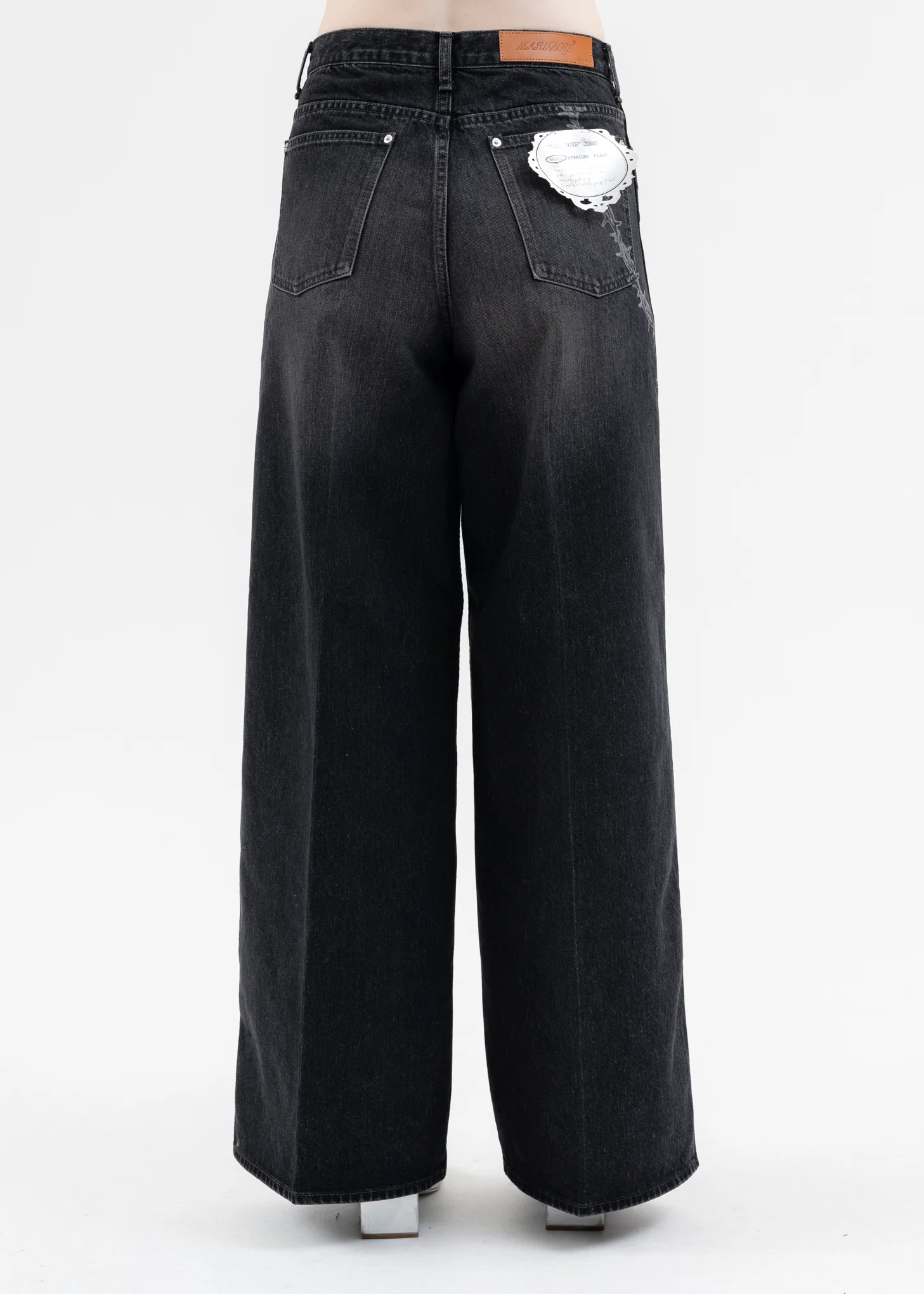 BLACK "MASUBOYS" BAGGY JEANS (FADED) - Image 4