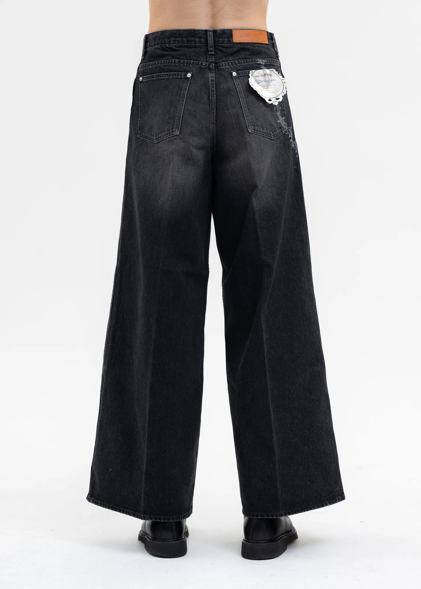 BLACK "MASUBOYS" BAGGY JEANS (FADED) - Image 3