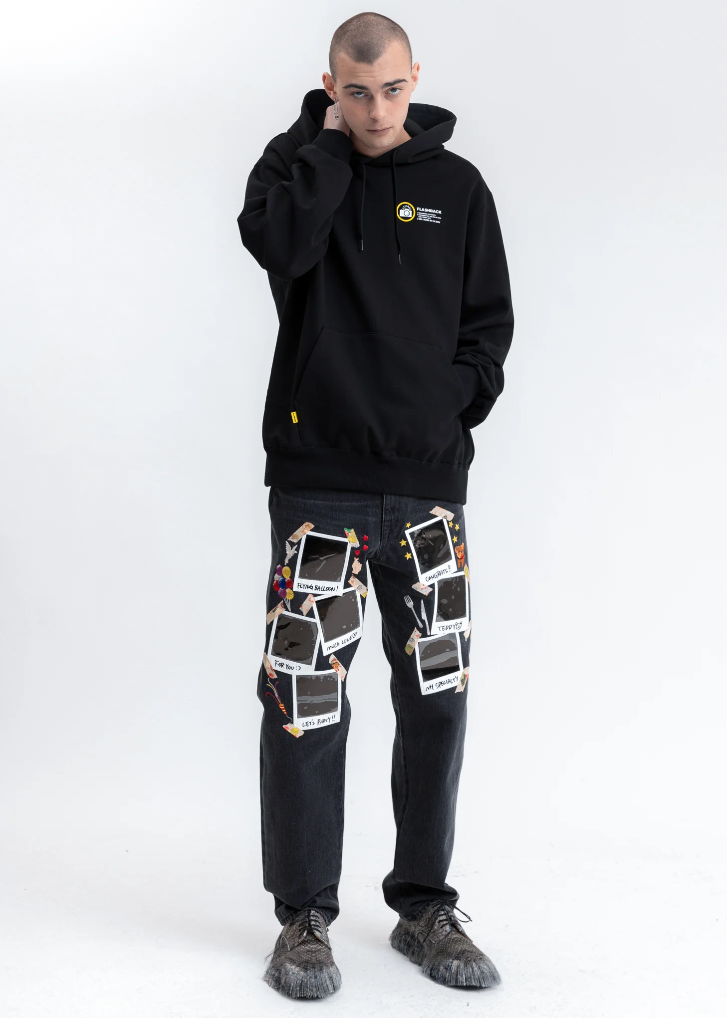 Black Memorial Polaroid Hoodie - Image 6