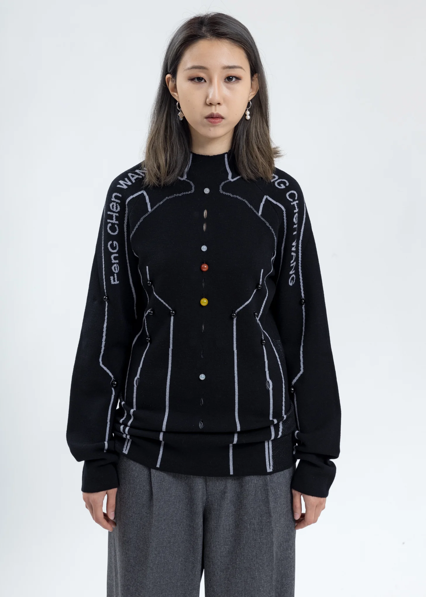 Black Merino Wool Slim Fit Sweater