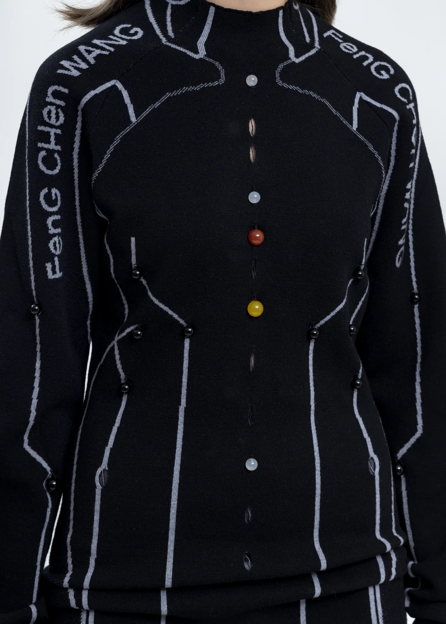 Black Merino Wool Slim Fit Sweater - Image 2