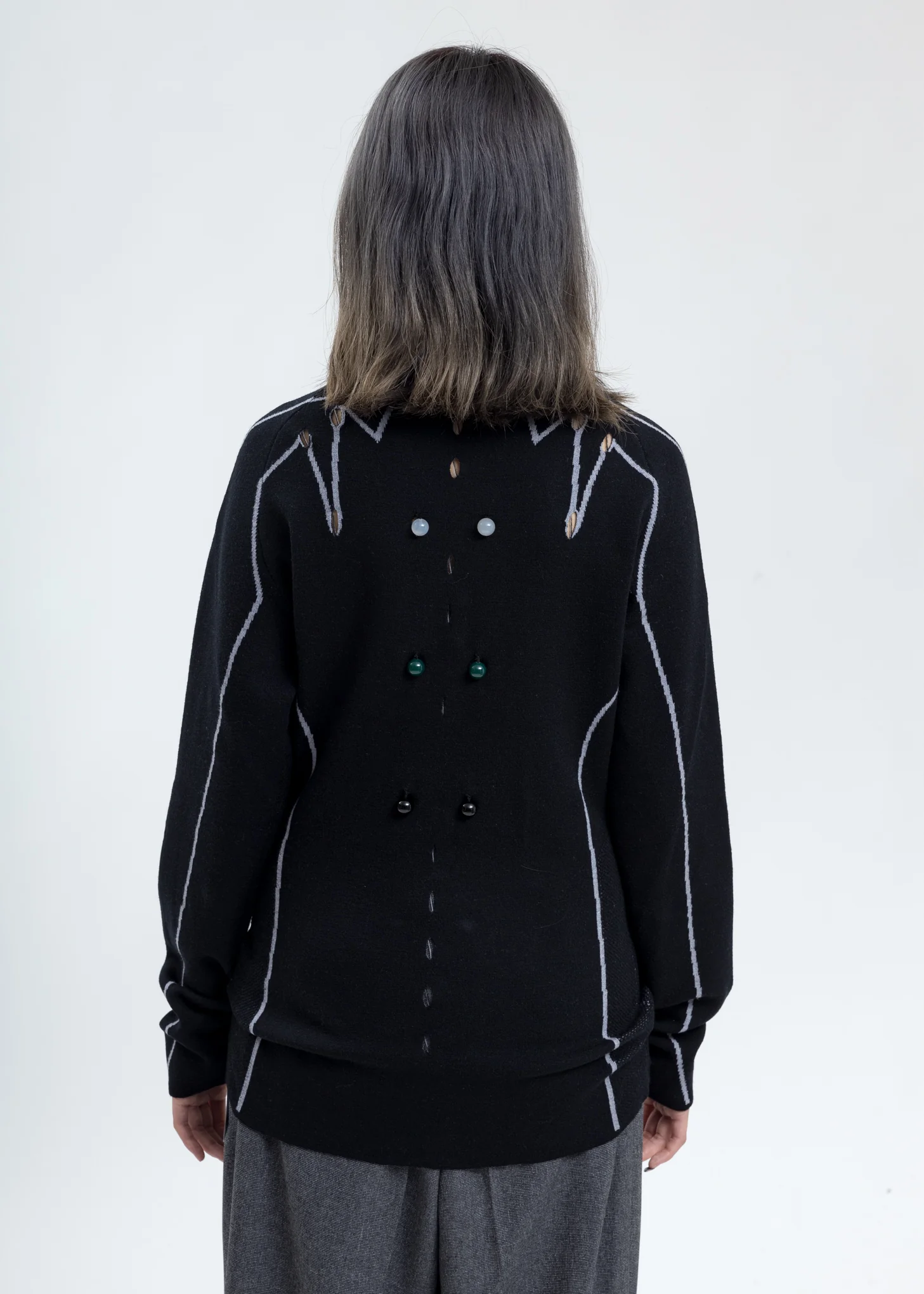 Black Merino Wool Slim Fit Sweater - Image 4