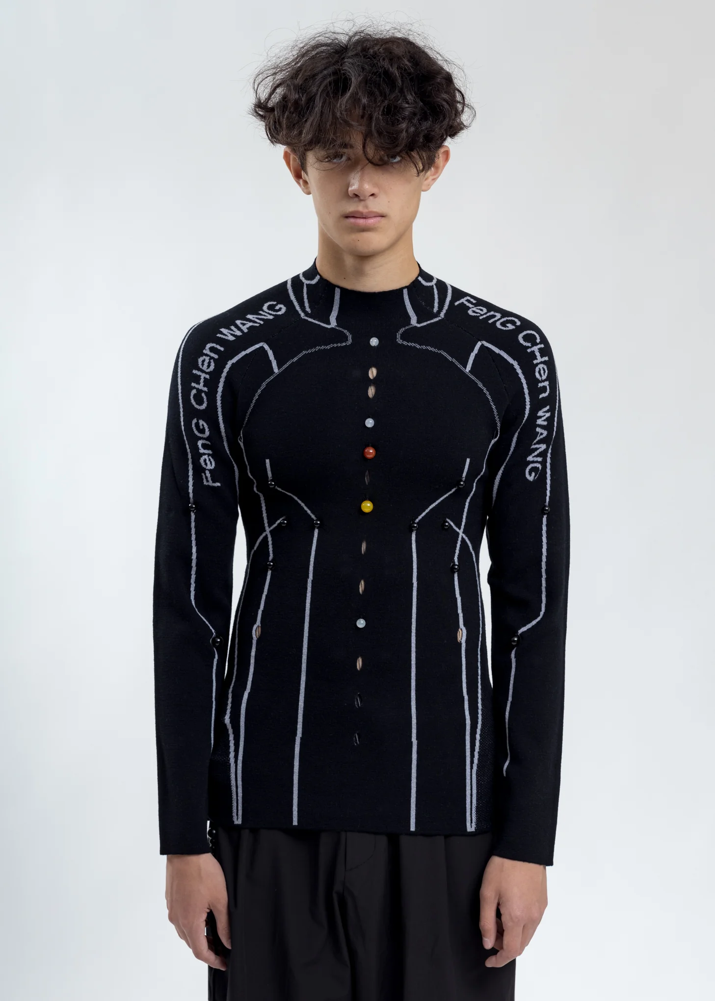 Black Merino Wool Slim Fit Sweater