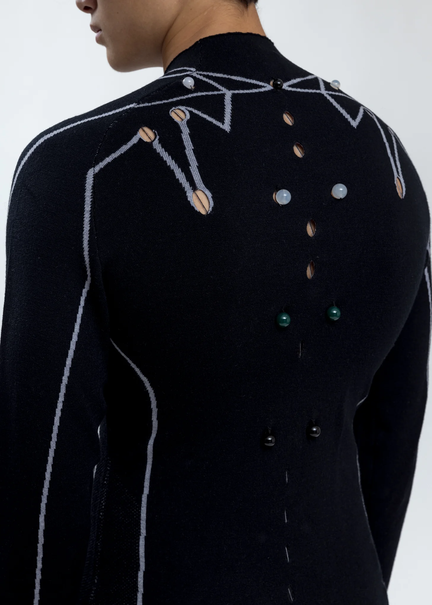Black Merino Wool Slim Fit Sweater - Image 2