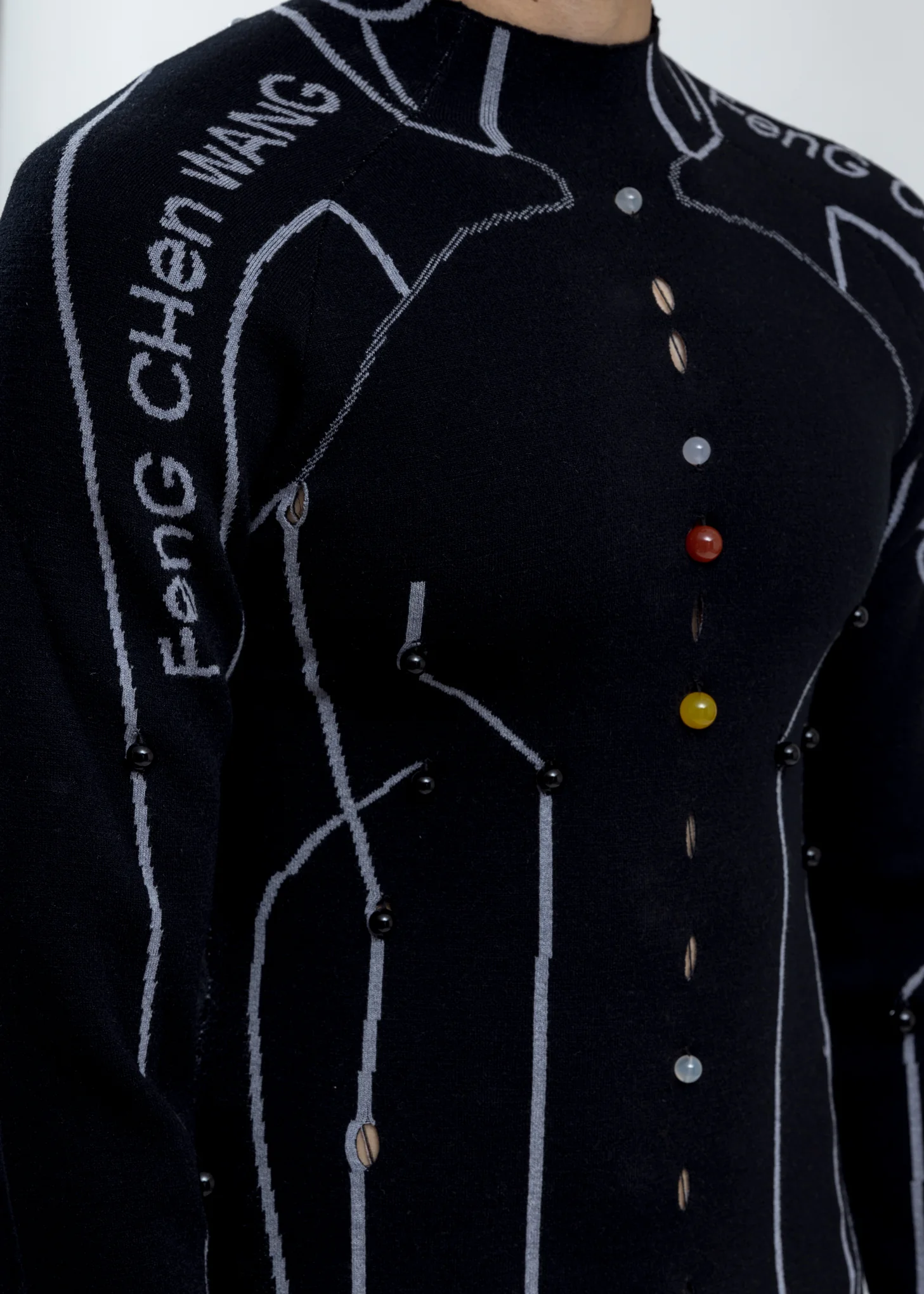 Black Merino Wool Slim Fit Sweater - Image 5