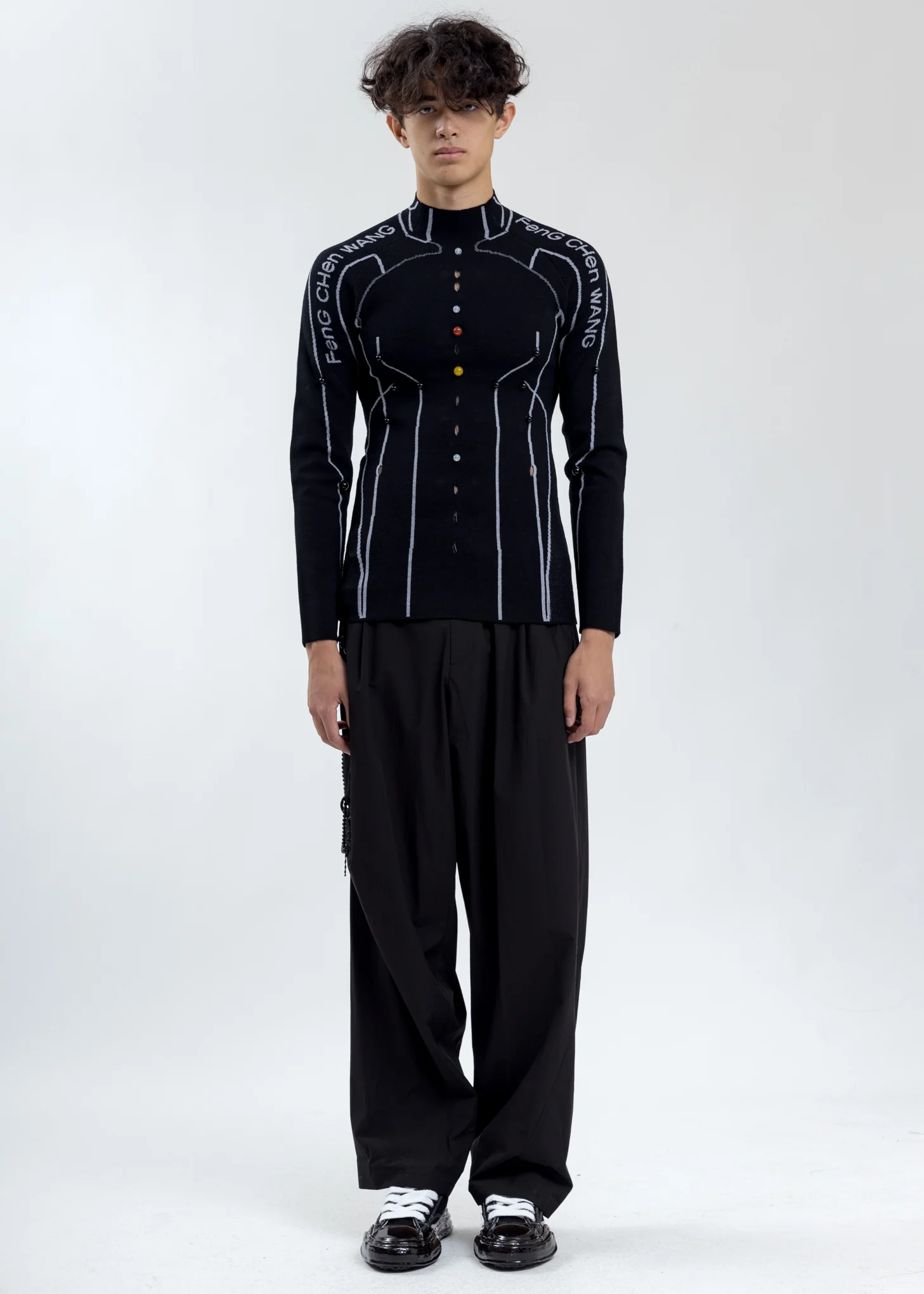 Black Merino Wool Slim Fit Sweater - Image 6