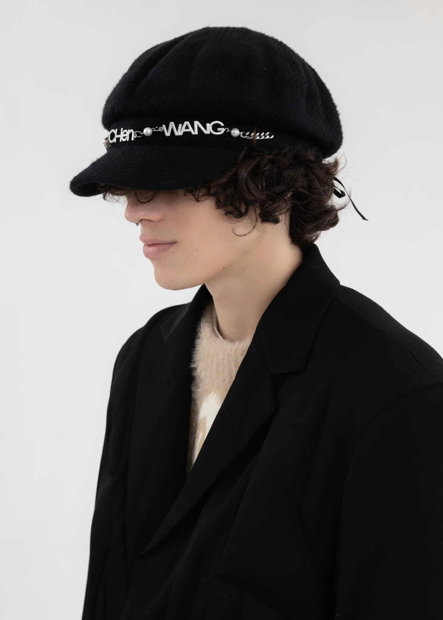 Black Metal Embellishment Beret - Image 3