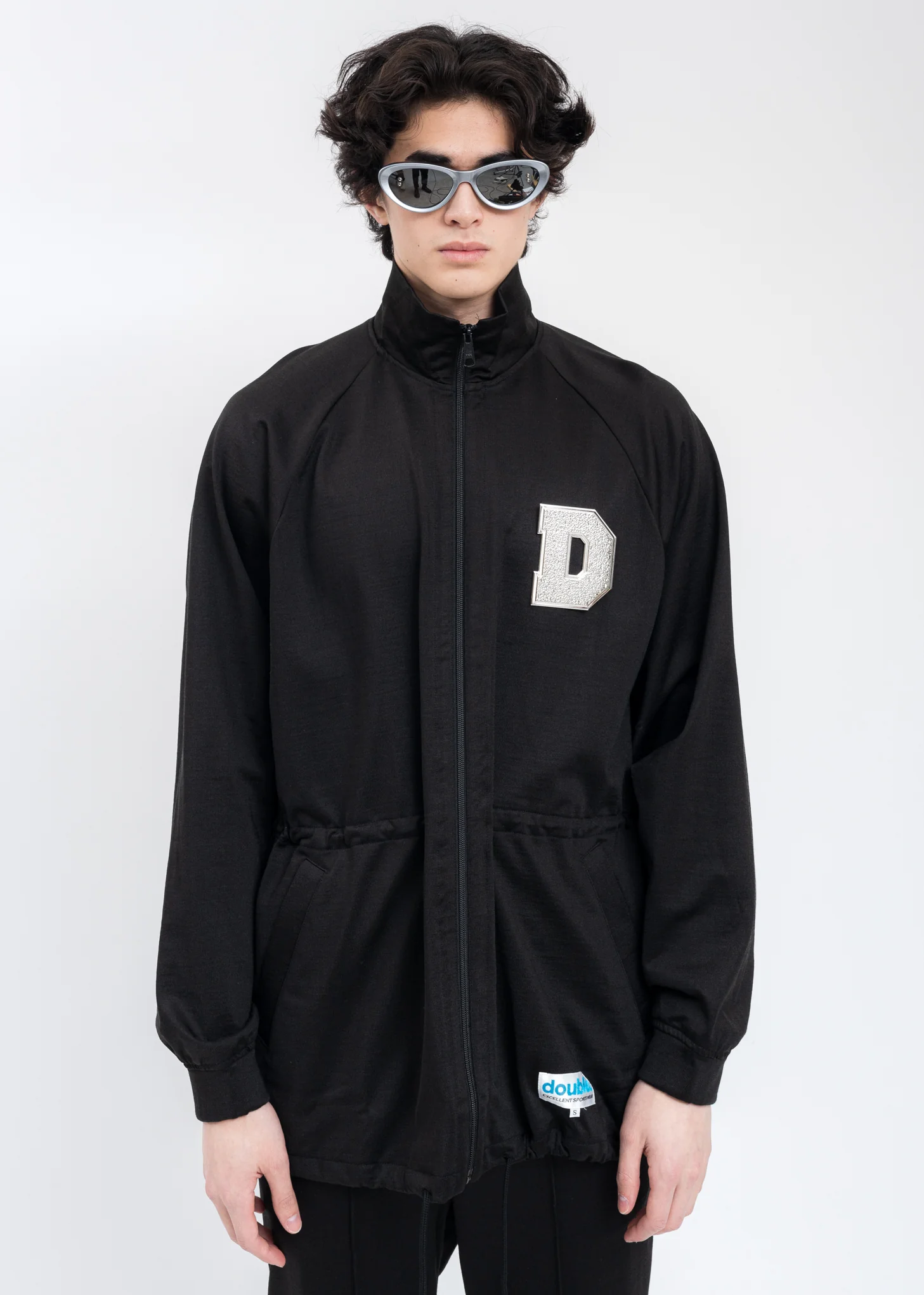 Black METAL LETTER Track Jacket