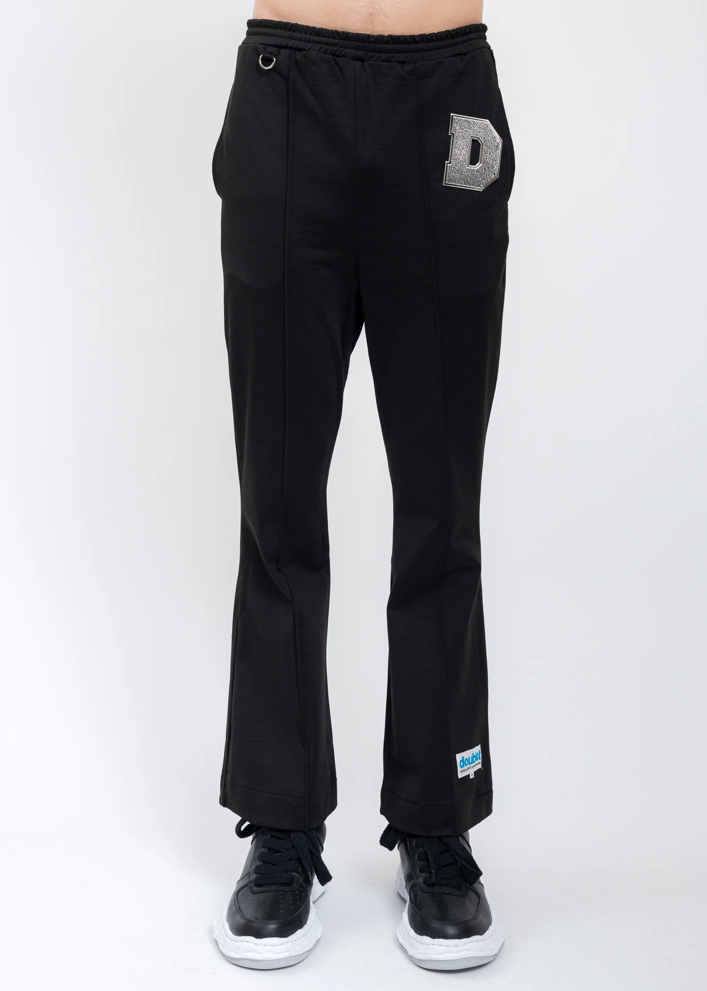 Black METAL LETTER Track Pants - Image 3