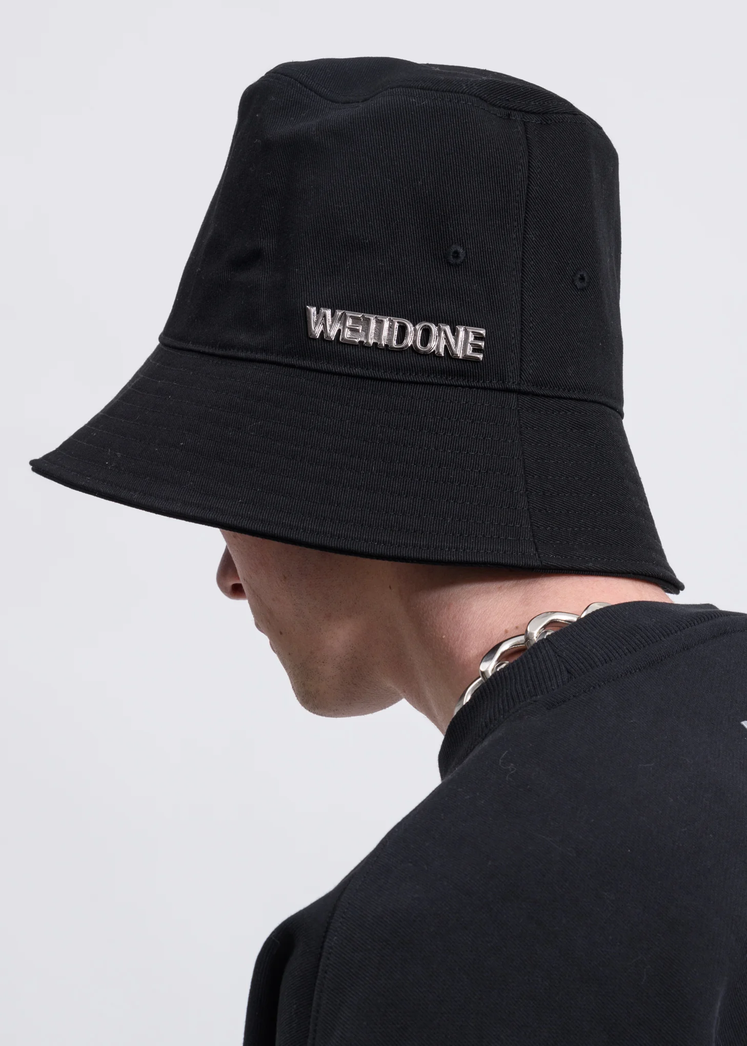 Black Metal Logo Bucket Hat
