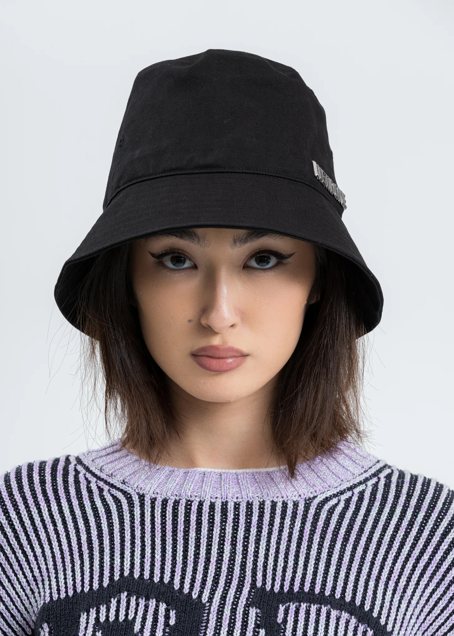 Black Metal Logo Bucket Hat - Image 2