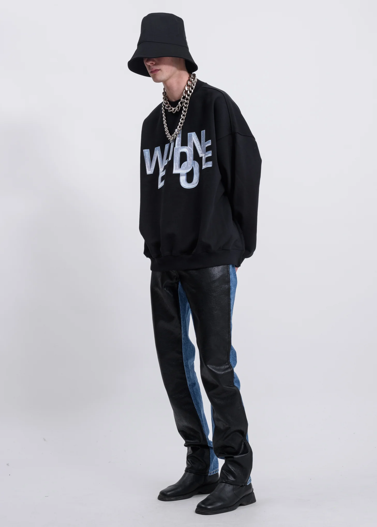 Black Metal Logo Bucket Hat - Image 3