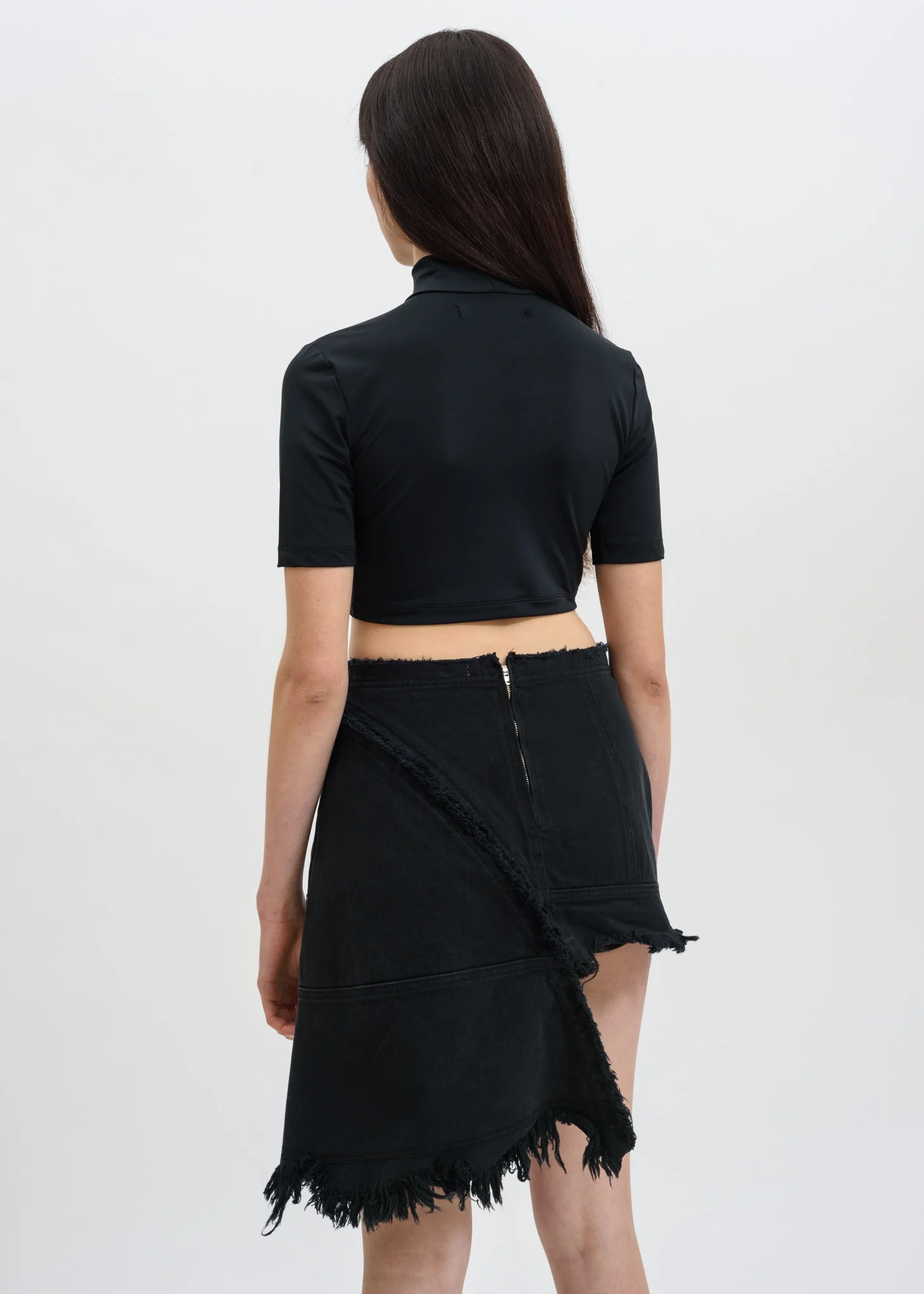 Black Metal Logo Crop Top - Image 2